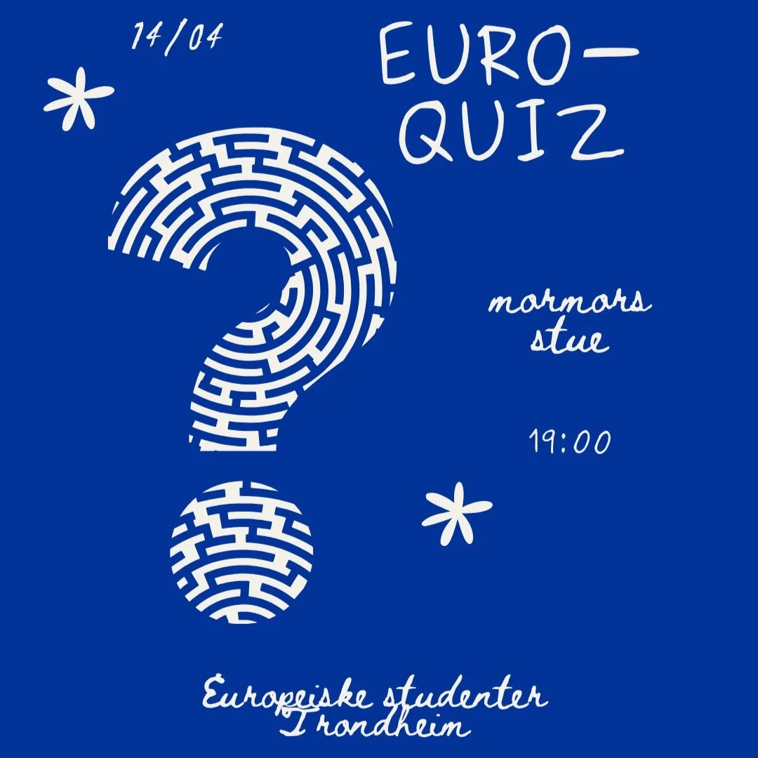 🎉 EURO-BINGO I TRONDHEIM 🎉

Hei alle studenter! 🌍✨

Er du klar for en kveld med latter, spenning og gode vibber?

📅 Tirsdag 14. april
⏰ Kl. 19:00
📍 Mormors Stue

Vi inviterer til EURO-BINGO &ndash; med sykt bra quiz og selvf&oslash;lgelig topp s