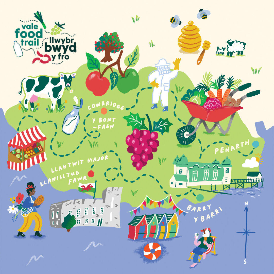 Keep a look out for the new #ValeFoodTrail illustrated map which will be helping to promote all the great activities happening as part of the trail this year!

Artwork provided by @sophiepotterco 

~~

Cadwch lygad am fap newydd #LlwybrBwydyFro a fyd