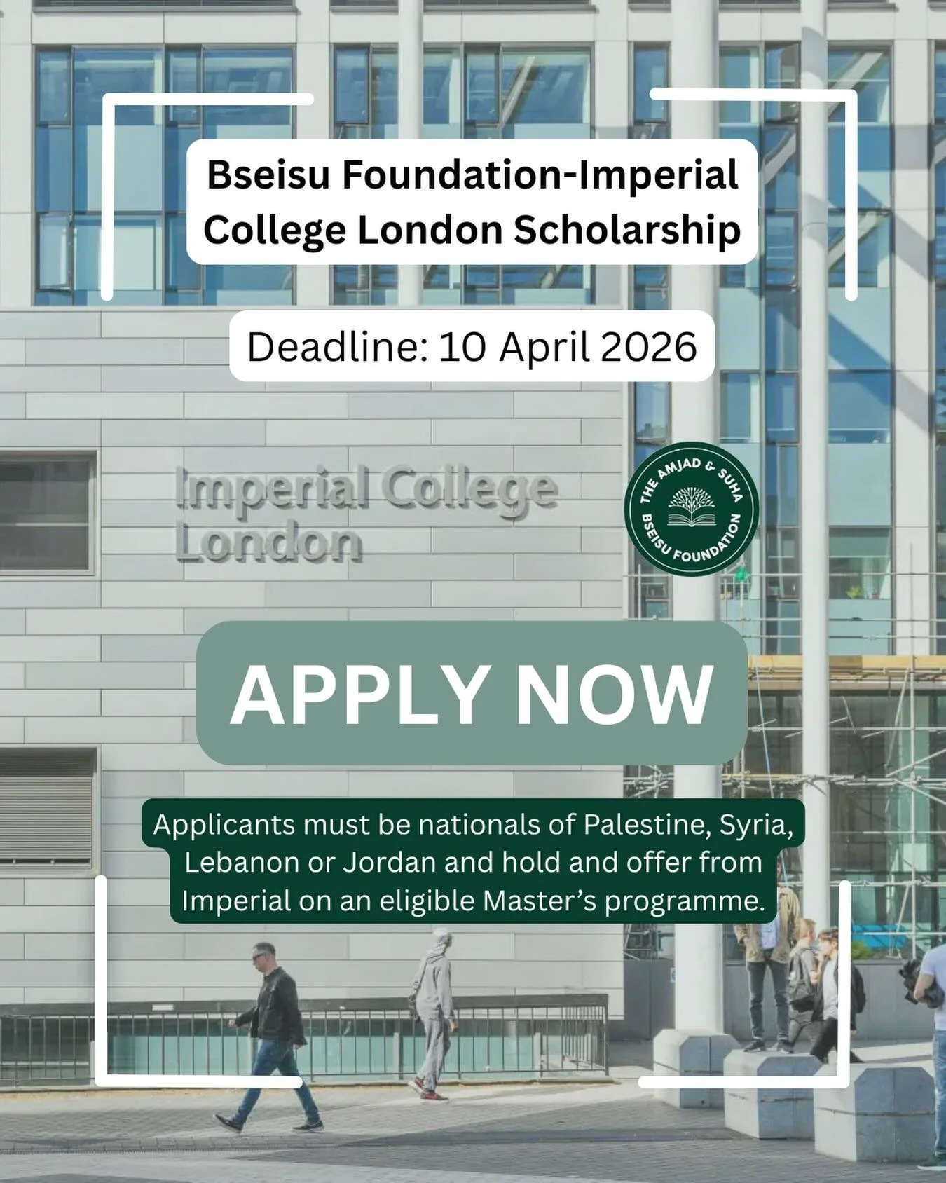 Applications for our scholarship with Imperial College London are open and close on 10 April 2024 🧪🧫🦠🧬 Apply here: https://www.imperial.ac.uk/study/fees-and-funding/scholarships-search/bseisu&mdash;imperial-college-london-scholarshipschevening-bs