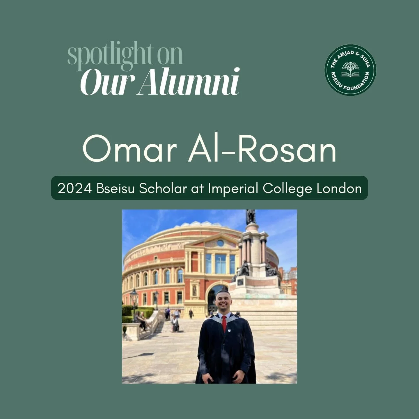 Our first alumni spotlight is on Omar Al-Rosan, our 2024 scholar at Imperial College London. Omar studied MSc Sustainable Energy Futures before going back to his role at the Ministry of Energy and Mineral Resources of the Jordanian Government and lat