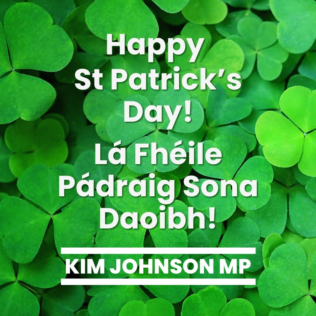 Happy St Patrick&rsquo;s Day ☘️

Wishing everyone celebrating a day full of pride and friendship!

I&rsquo;d like to pay tribute to the pivotal contributions Irish people have made to Liverpool and all around the world.

L&aacute; Fh&eacute;ile P&aac