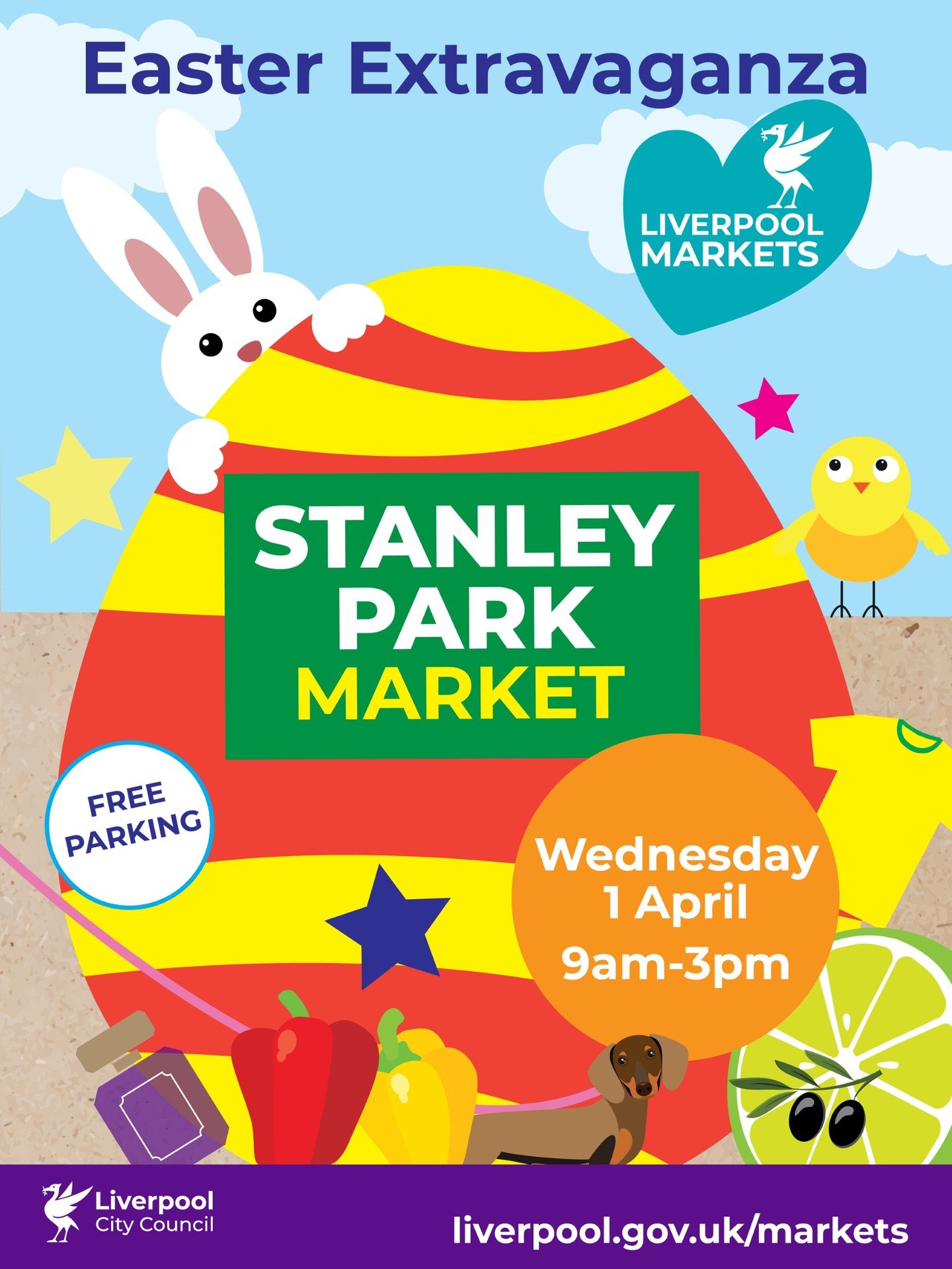 Stanley Park Market is back on Wednesday 1st April from 9am-3pm with an Easter Eggstravaganza! 🐣🐰
