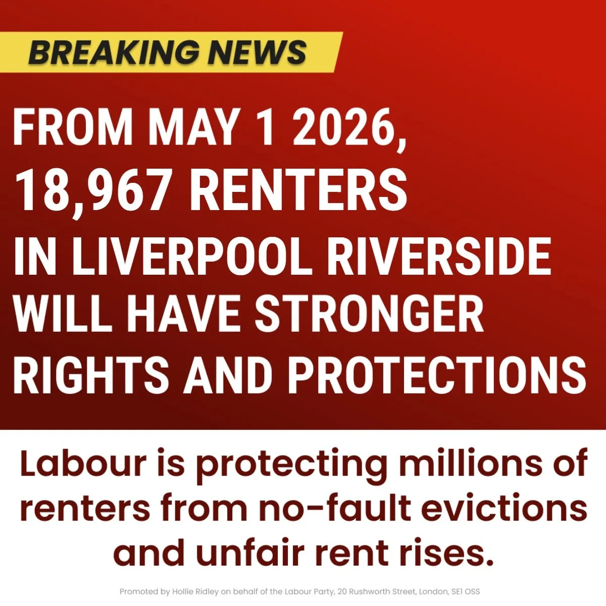 The historic Renters&rsquo; Rights Act comes into force today! 🏡

Labour is protecting and strengthening rights for millions of renters across England. 

Here&rsquo;s what it means for you:

✅ No more bidding wars. It will be illegal to request, enc