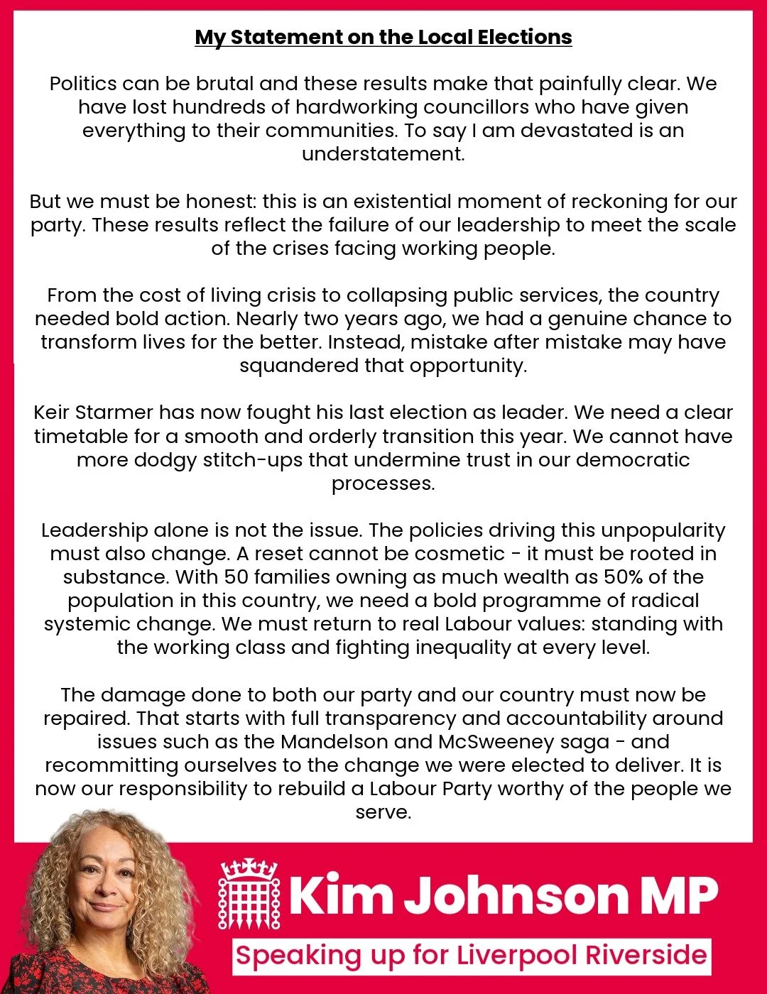 My statement on the local elections 👇