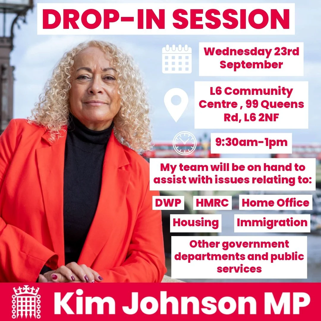 I'll be holding a drop-in session at L6 Community Centre on Wednesday 23rd September, from 9:30am&ndash;1pm.

If you have an issue you'd like support with, or simply want to raise something that's important to you, my team will be on hand to help.

C