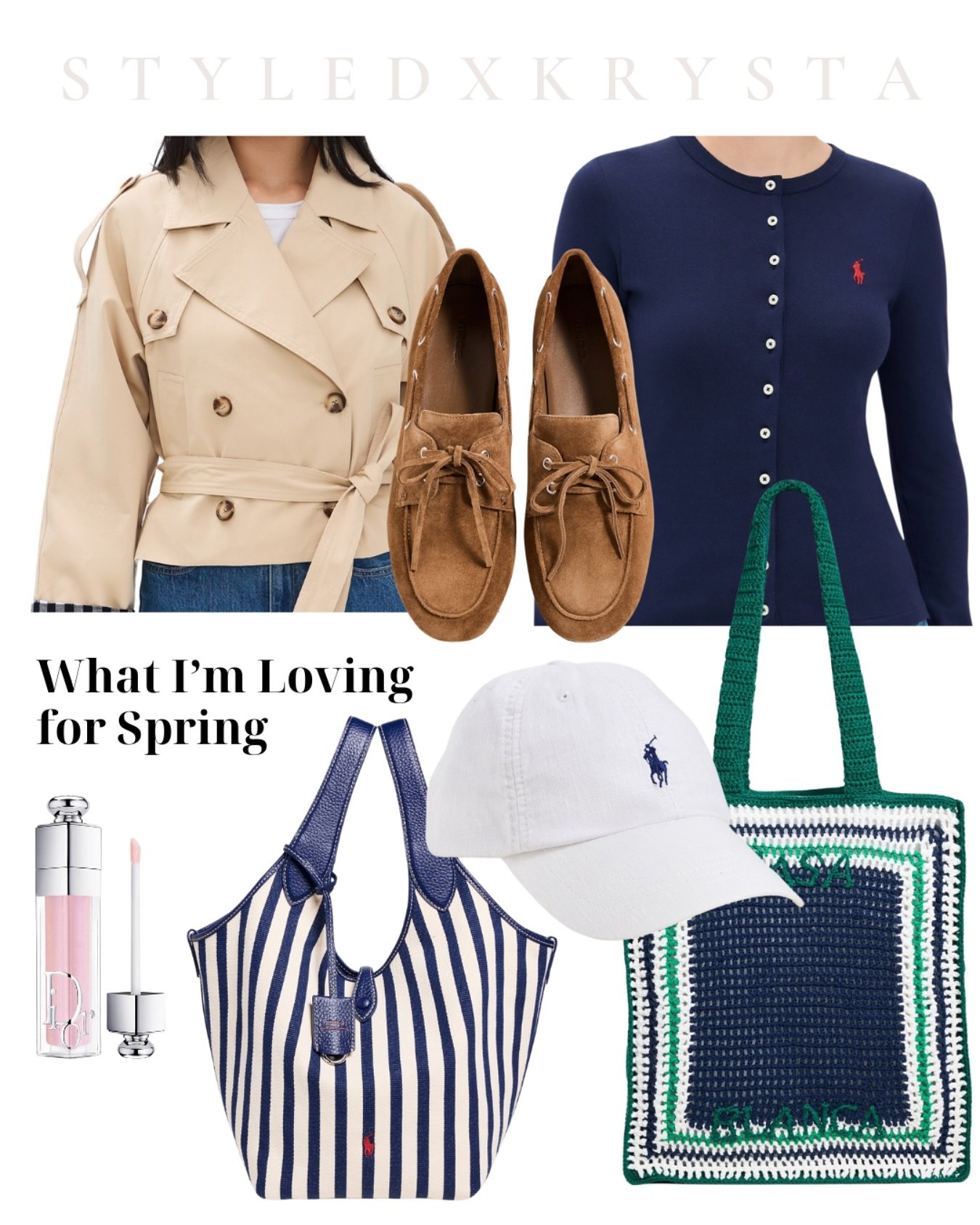 Trending in Spring: Ralph Lauren &amp; Beyond! Loving all things preppy &amp; striped this spring. 

- Cropped trench is a modern twist on a classic trench and is a chic and versatile layering option. Pair with trousers for an effortless look 

- @po