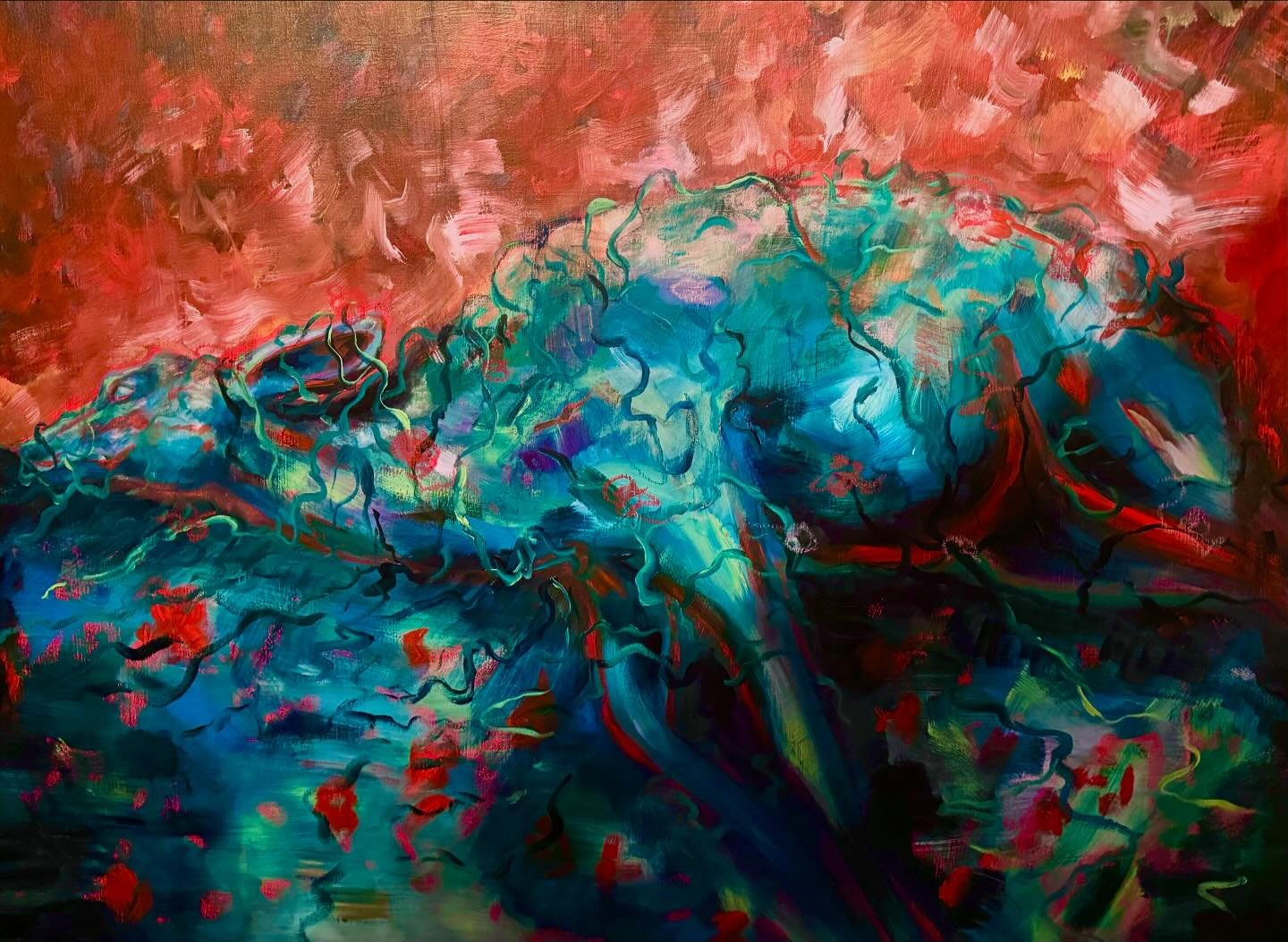 &ldquo;As I fade, flowers will thrive, in my rest, new life arrives.&rdquo; Dit schilderij symboliseert het leven na de dood vanuit een vredig perspectief. De natuur neemt het over en er is rust. Het werk staat symbool voor de veerkracht van het leve