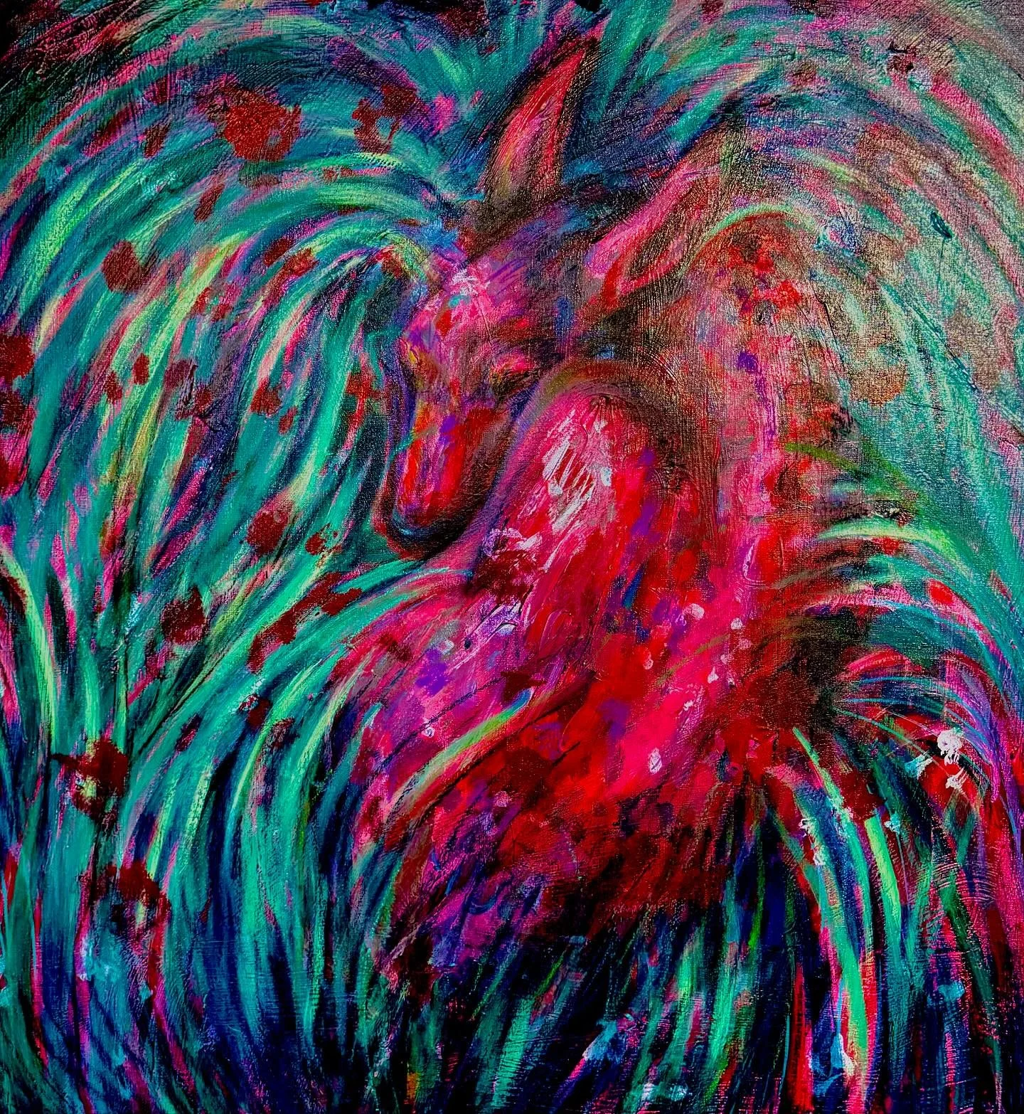 &ldquo;Seeking Solace&rdquo; - In tijden waarin veiligheid ontbreekt, zoeken we naar een toevlucht van rust en geborgenheid. Dit schilderij, onderdeel van mijn serie &ldquo;When I Go, Flowers Will Grow,&rdquo; verkent de sereniteit en zekerheid waar 