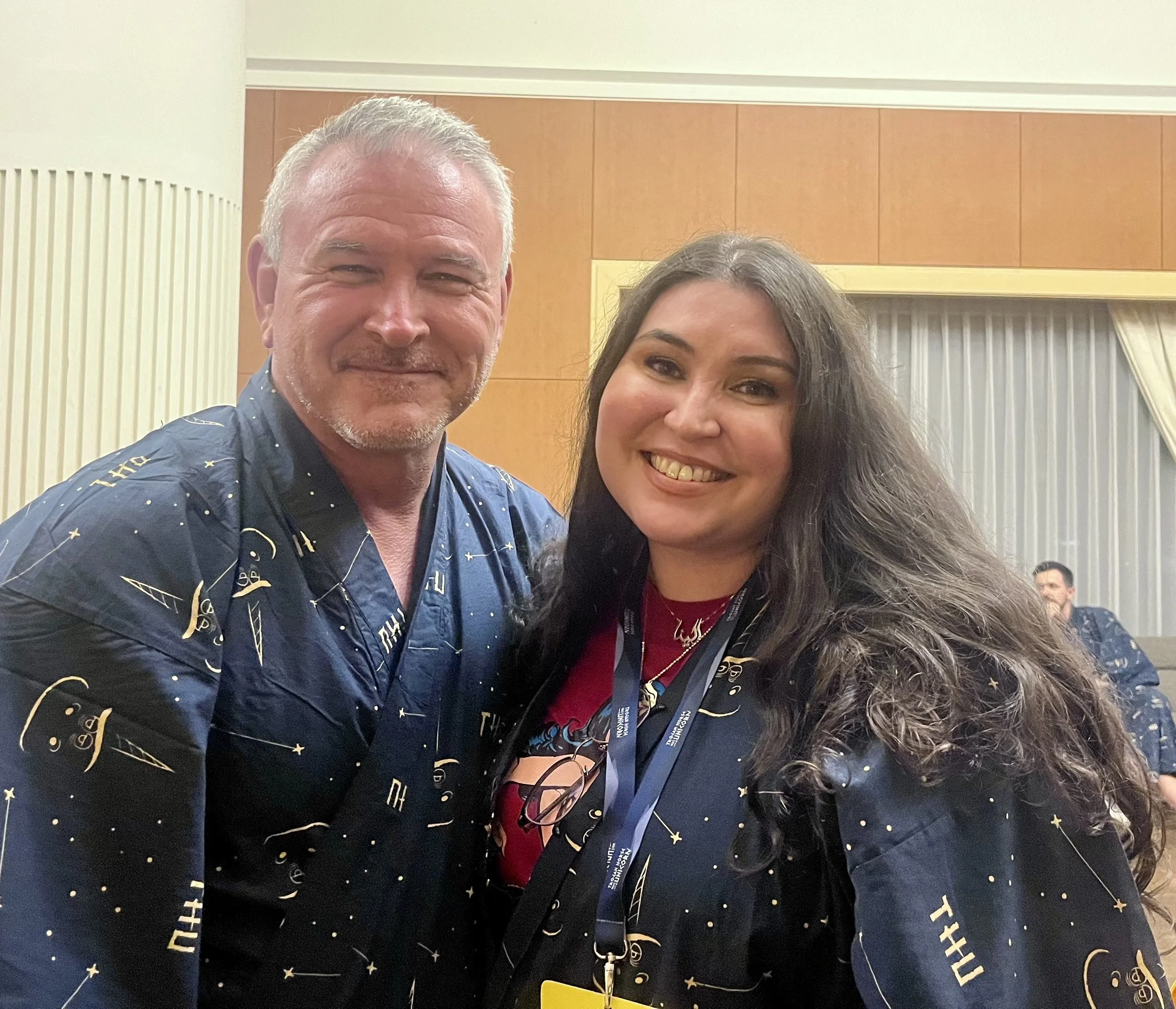 A very happy Elena with director Tim Miller!