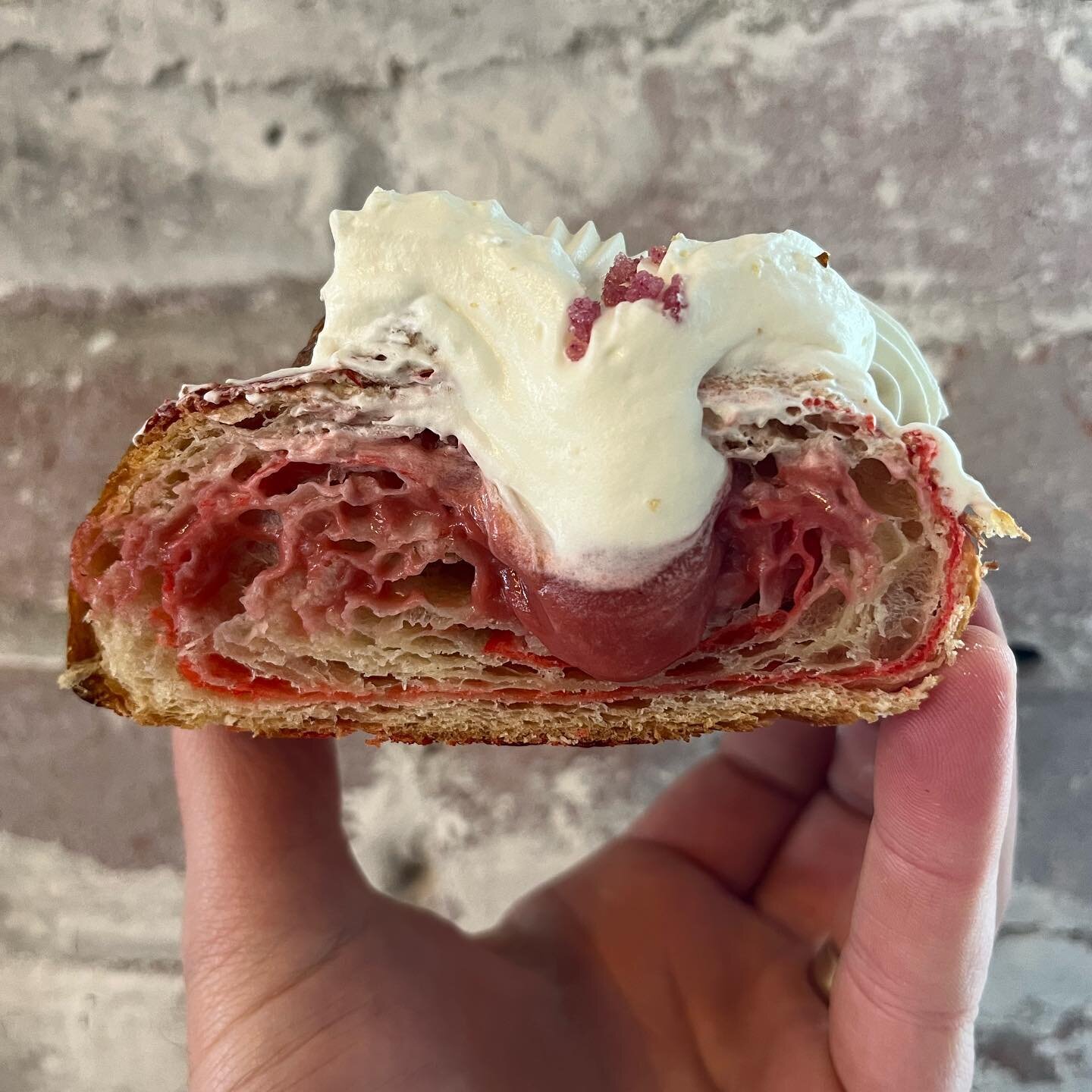 It&rsquo;s the last weekend for our special strawberry rose croissant, which features strawberry pastry cream and rose whipped cream. We&rsquo;ll have this at @pkunderwearfactory today and tomorrow, and then on Saturday and Sunday it&rsquo;s magicall