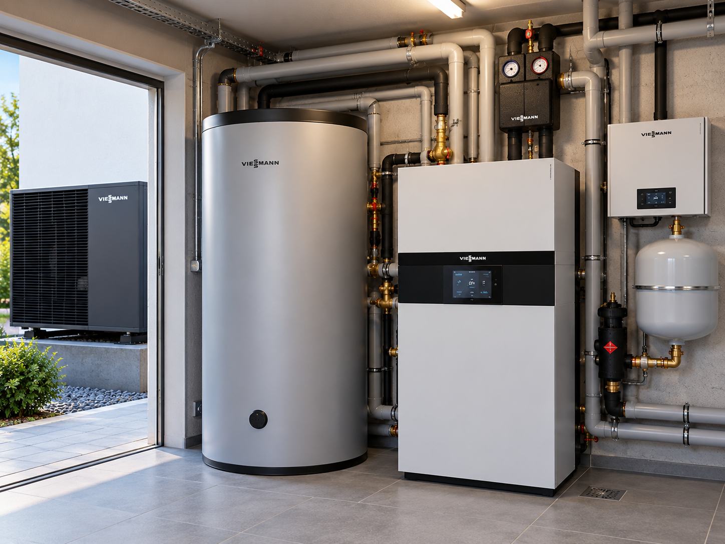 Moderne Viessmann Heizungsanlage im Technikraum.png
