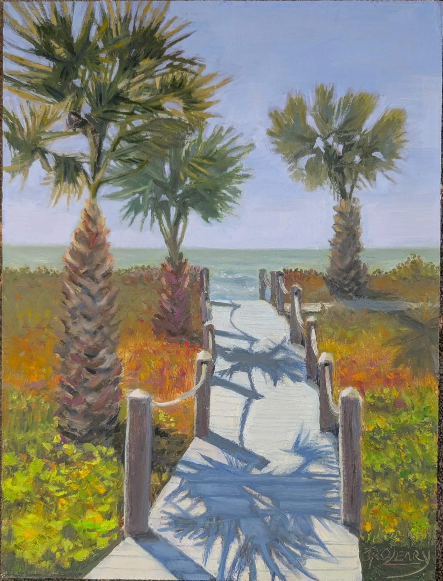 Sanibel Dancing Shadows, Oil Painting, 9" x 12"