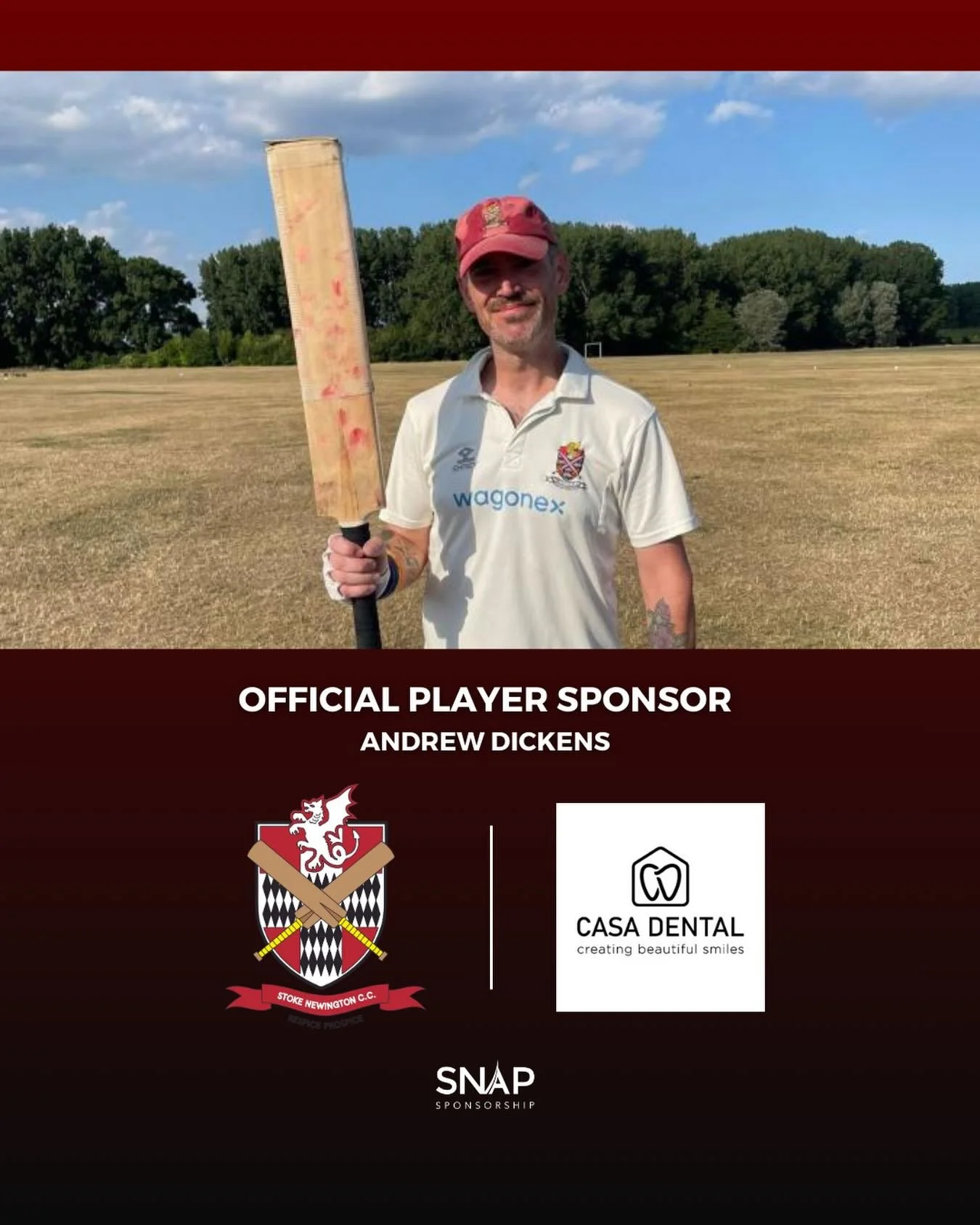 Delighted to confirm Casa Dental to the roster of player sponsors here at Stoke Newington Cricket Club. If you would like to sponsor a player or maybe something bigger such as kit or match day sponsorship please don&rsquo;t hesitate to get in touch a