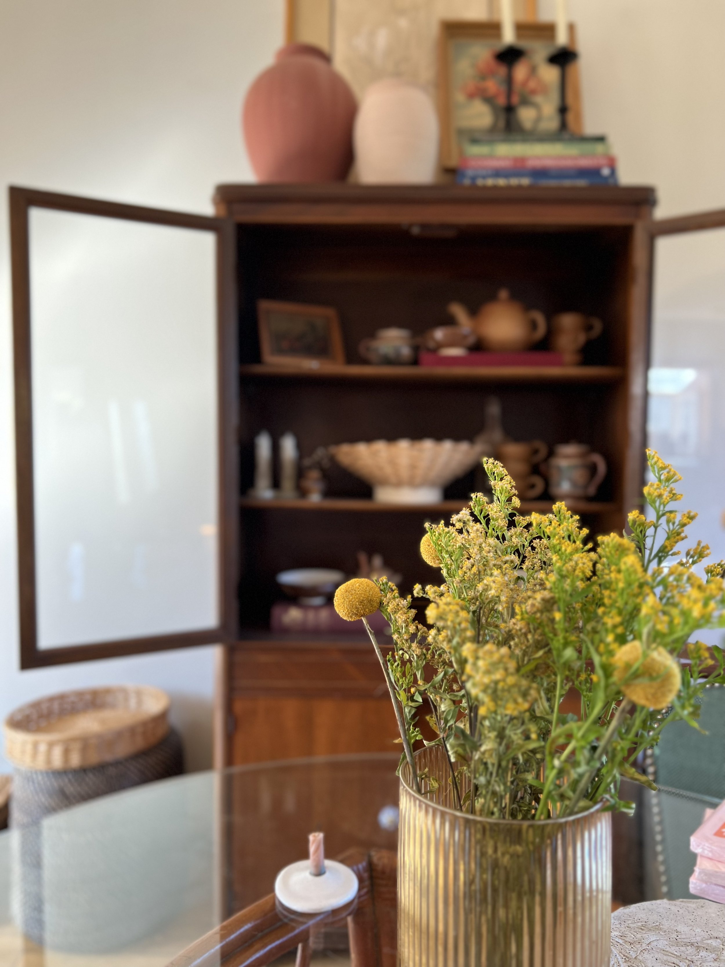 Vintage hutch in Medina's home