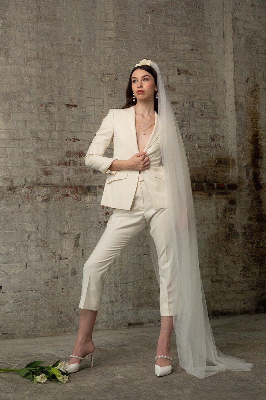 ivory wedding suit for women