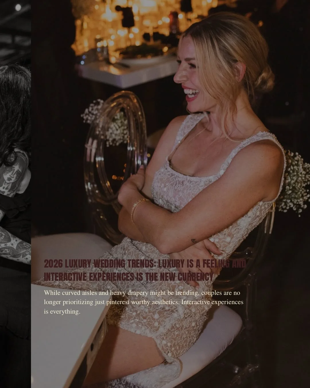 Luxury isn&rsquo;t what your wedding looks like.
It&rsquo;s what it feels like.

In 2026&ndash;2027, couples aren&rsquo;t just booking venues or hiring vendors.
They&rsquo;re choosing experiences.

They want their guests to feel something.
To connect