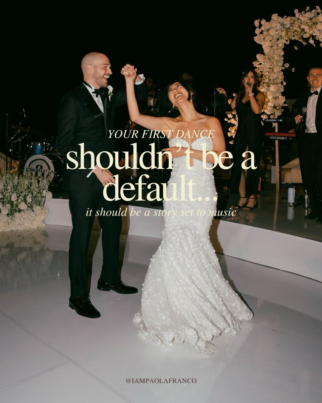 Music tells a story. It has a feeling attached to it. The moment is gone, but the music, will bring back the memory.  I tell my clients to pick the songs intentionally.  Not from a &ldquo;most played first dance song list&rdquo; &mdash; focus on how 