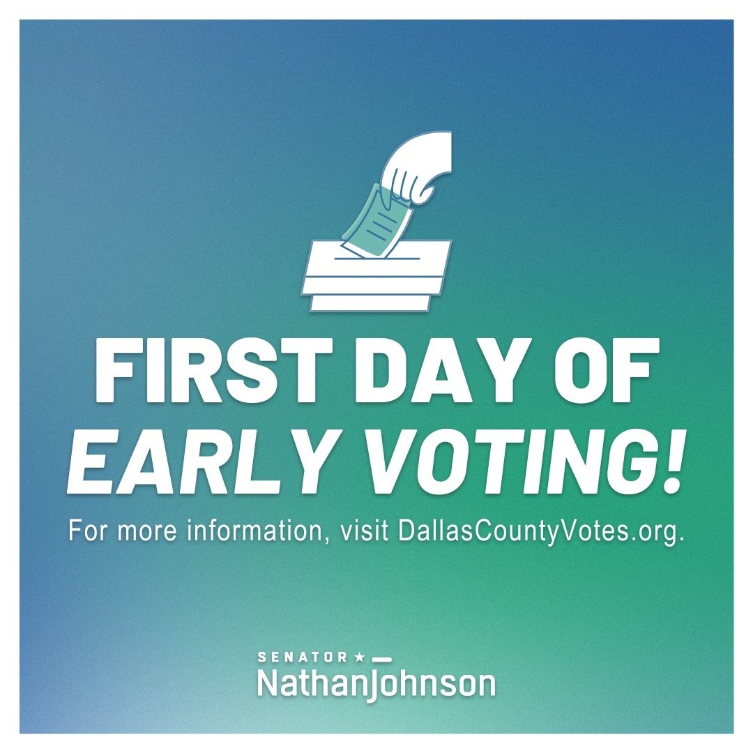 Reminder: Early voting for the May 4th Joint &amp; Special Election begins today! 

Polling hours are Monday through Friday, 8:00 a.m. to 5:00 p.m. CT. You can choose any early voting location in Dallas County to cast your ballot and make your voice 