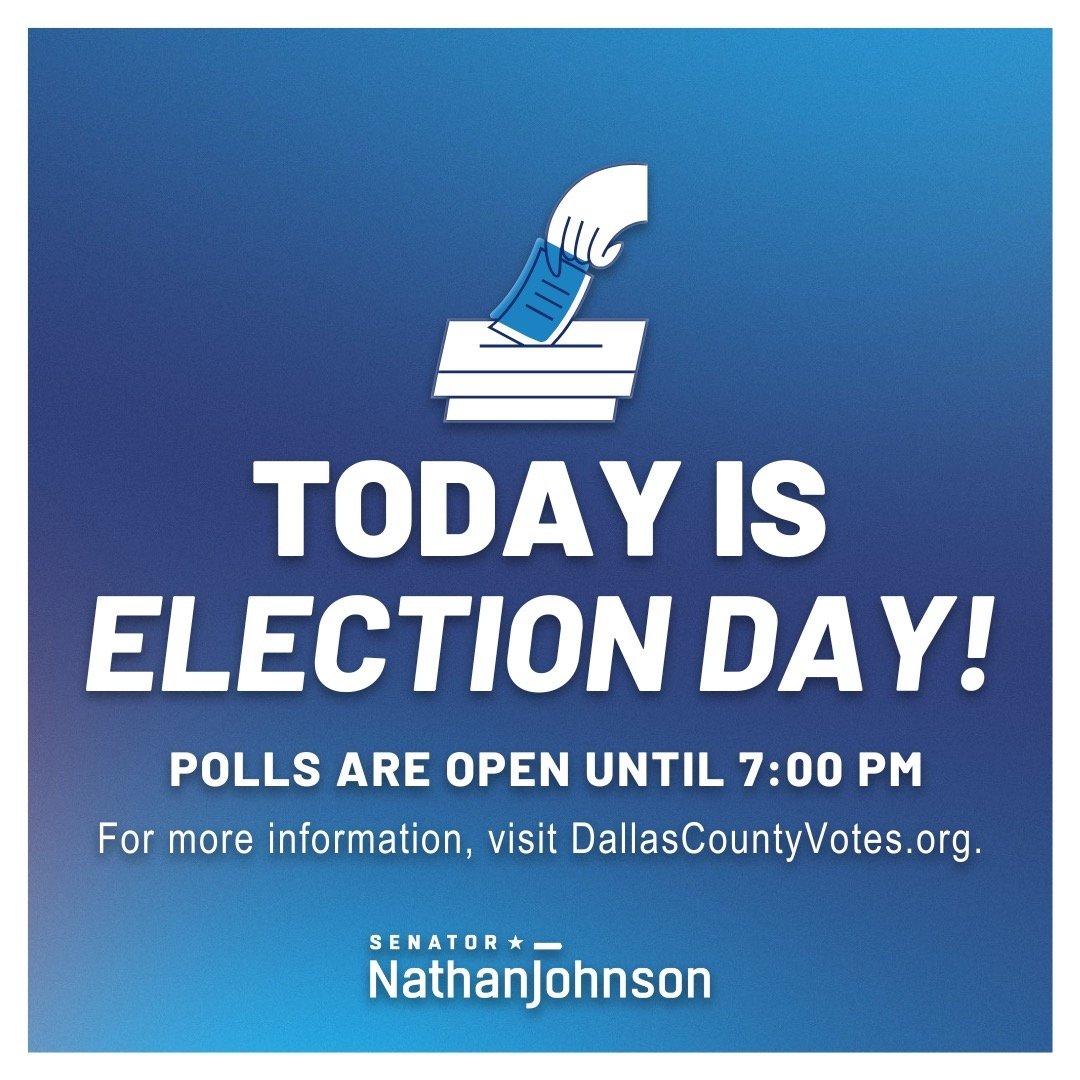 It's Election Day, Dallas County! Don't miss your chance to cast your vote in the May 4th Joint &amp; Special Elections. Polls are open until 7:00 p.m. CT.

Head to DallasCountyVotes.org now to find your nearest polling location or to view your sampl