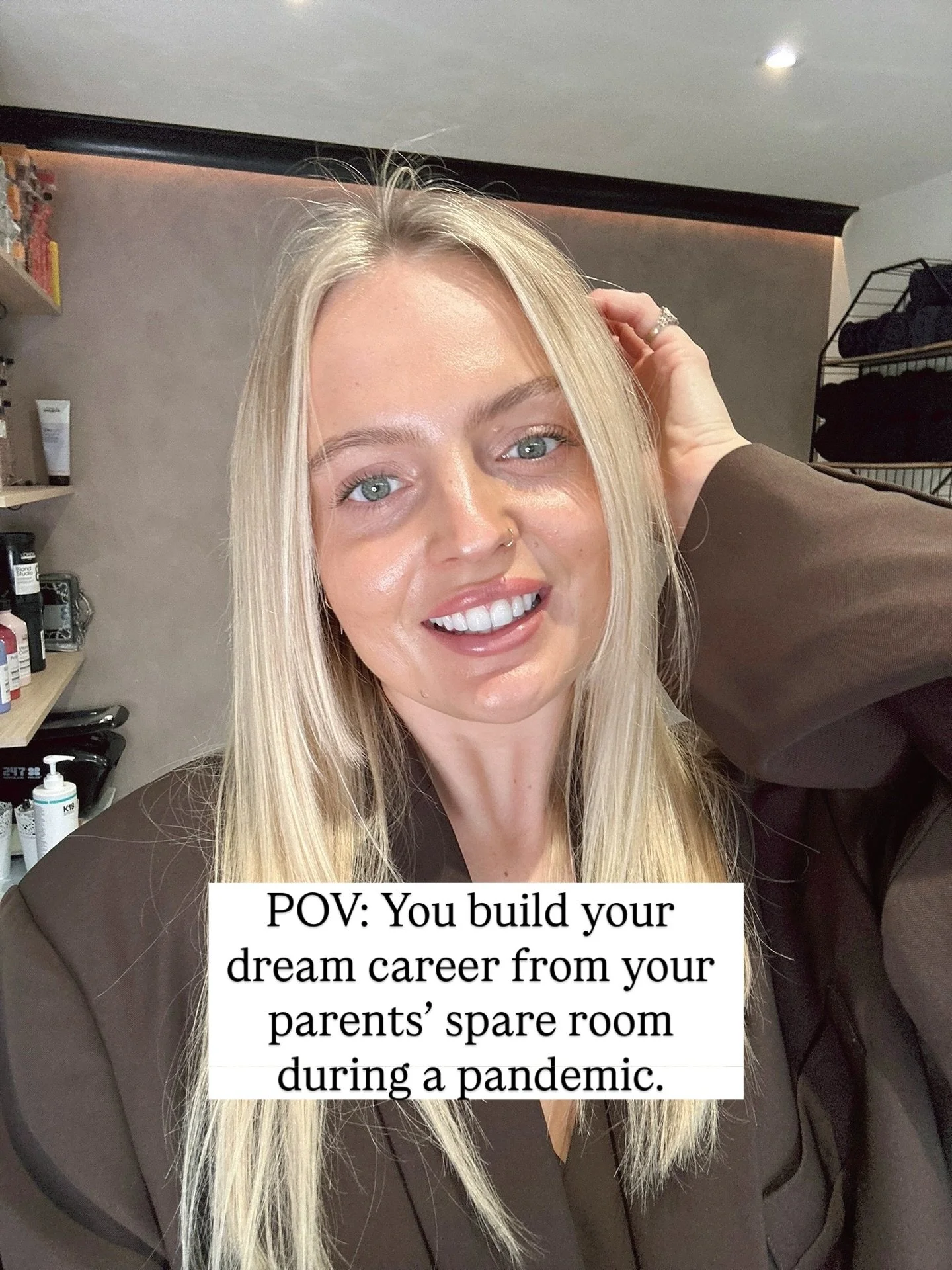 From a spare room in lockdown to a fully booked salon. 

In 2020, I left my job to travel the world&hellip; then lockdown hit.

With everything at a standstill, my dad said, &ldquo;Why don&rsquo;t you just try doing hair from home?&rdquo;

So I did! 