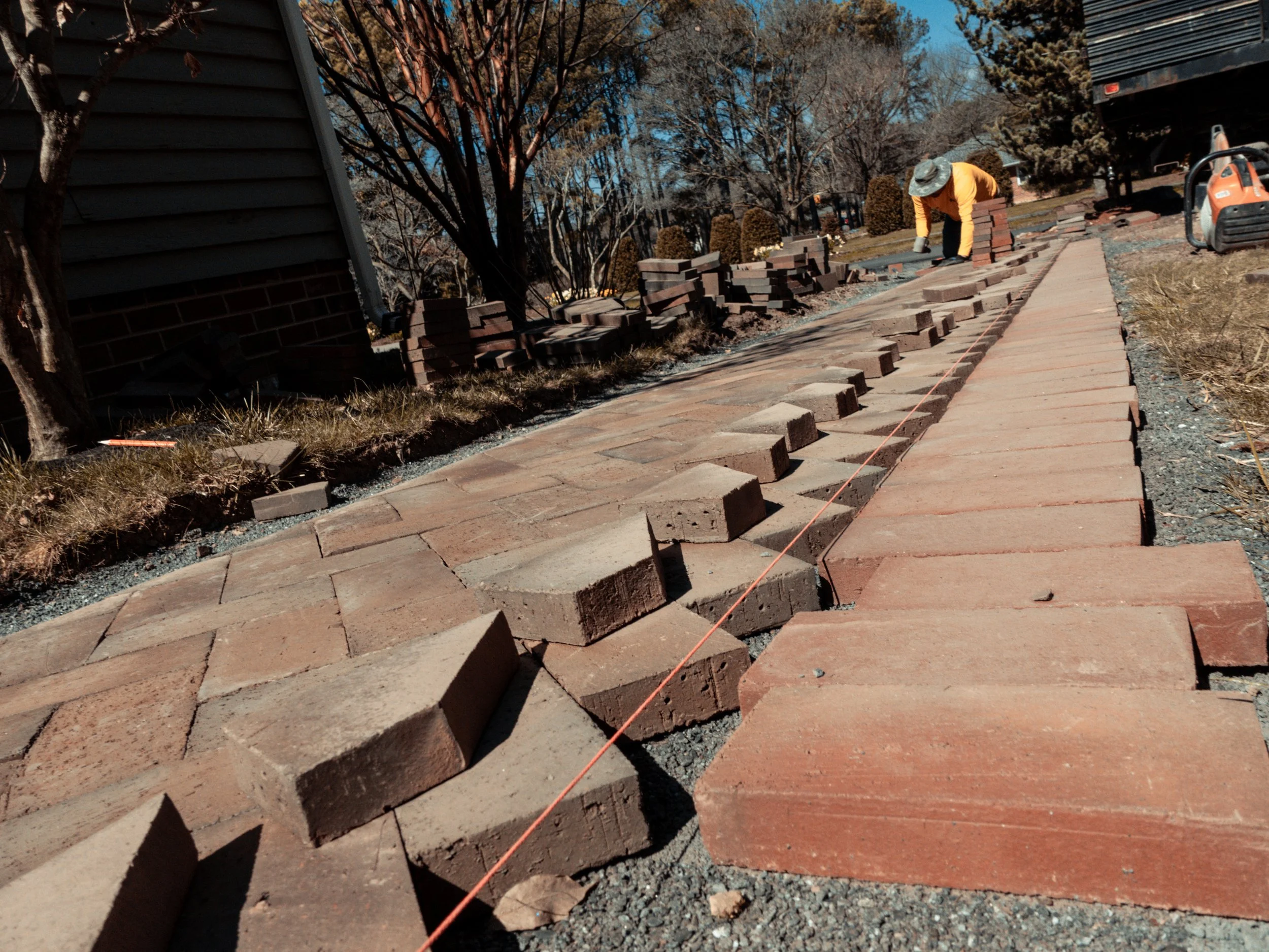 Hardscape walkway for home. Walking path