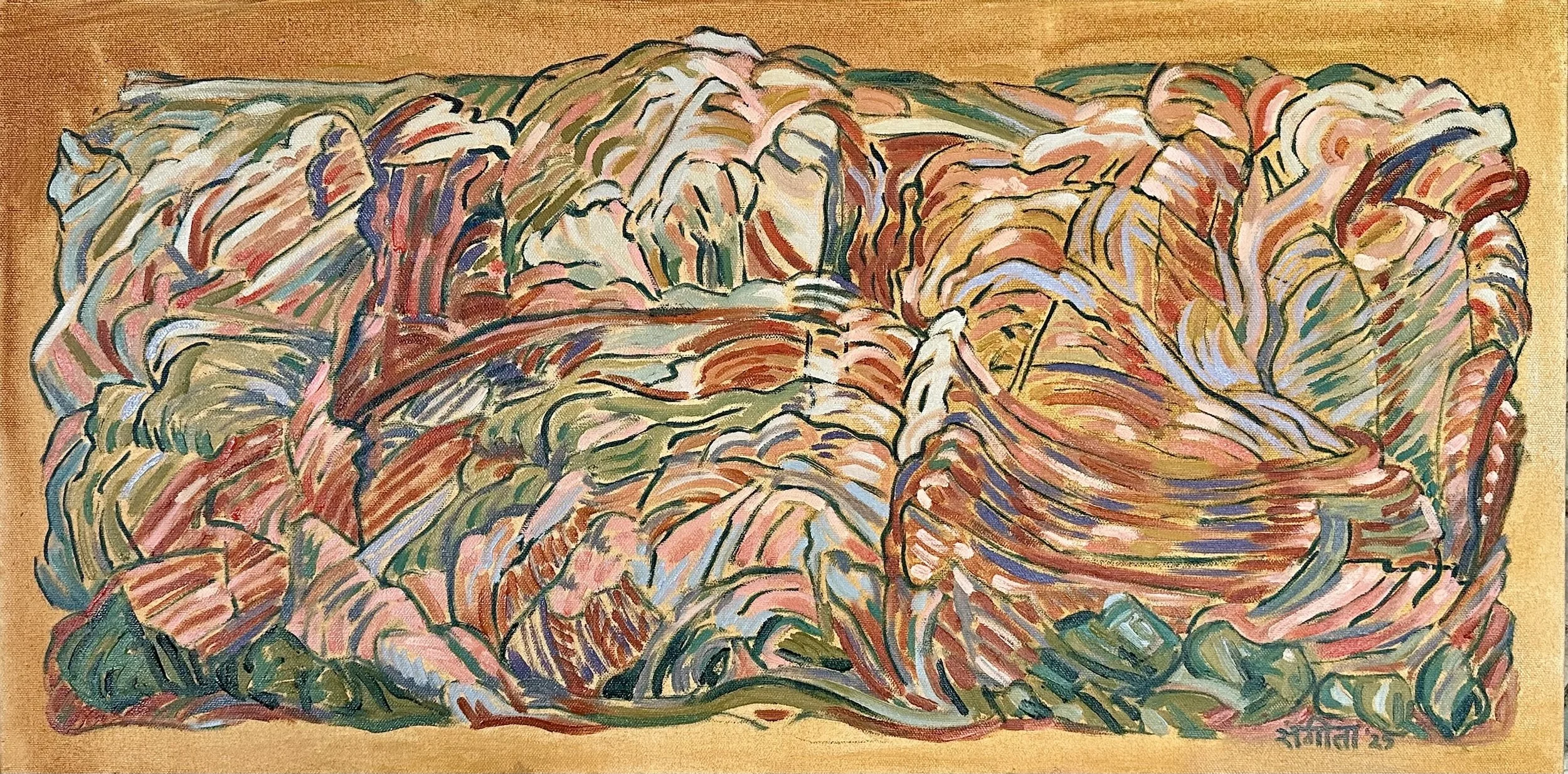   FALL IN THE GARDEN  OF THE GODS   Oil on Canvas, 15” x 30”,  2025  