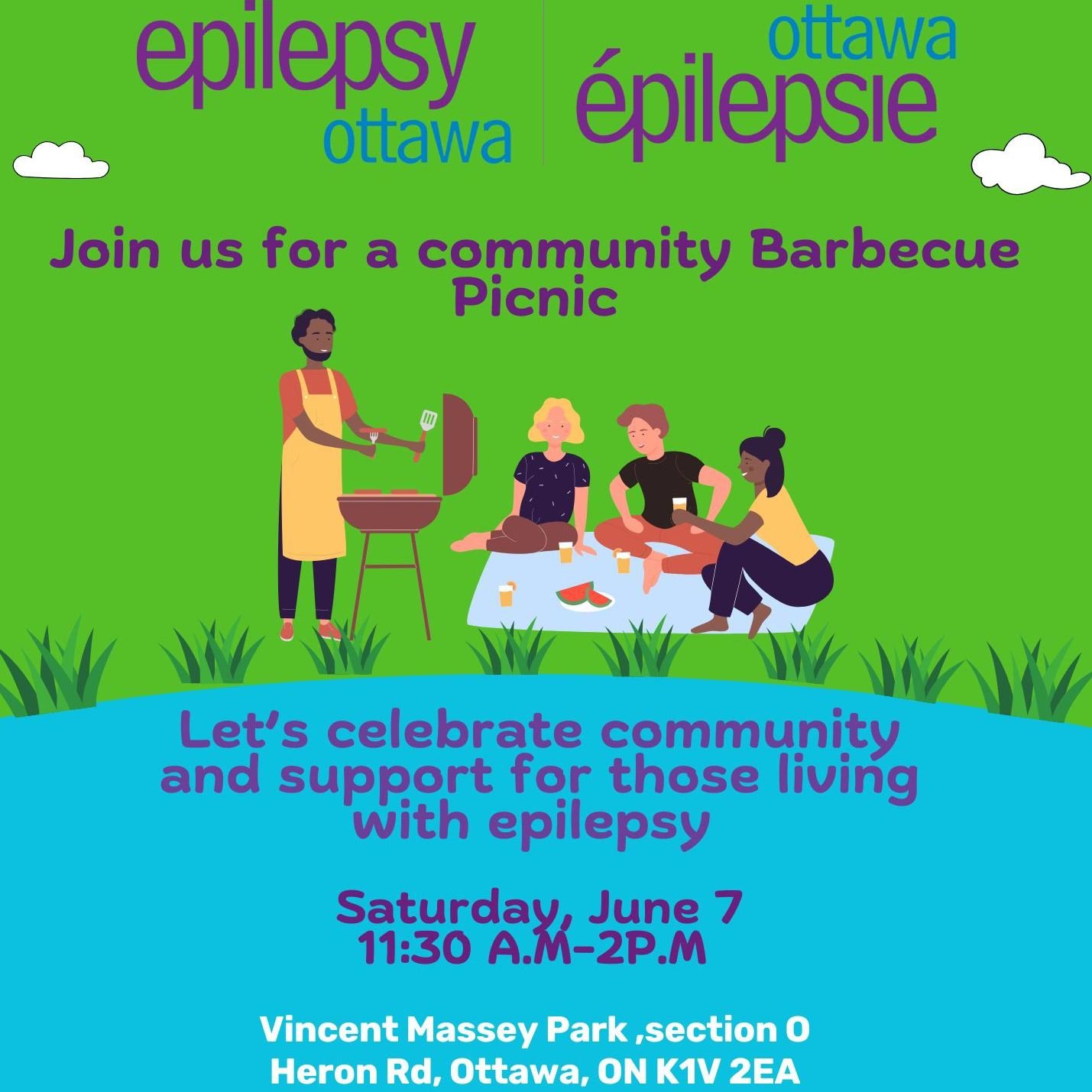 Just a few days left before the Community Barbecue Picnic! 
Registration will close Thursday at noon, if you haven't registered yet,there's still time! Click the link below to sign up or visit our website. https://www.epilepsyottawa.ca/events/heartsa