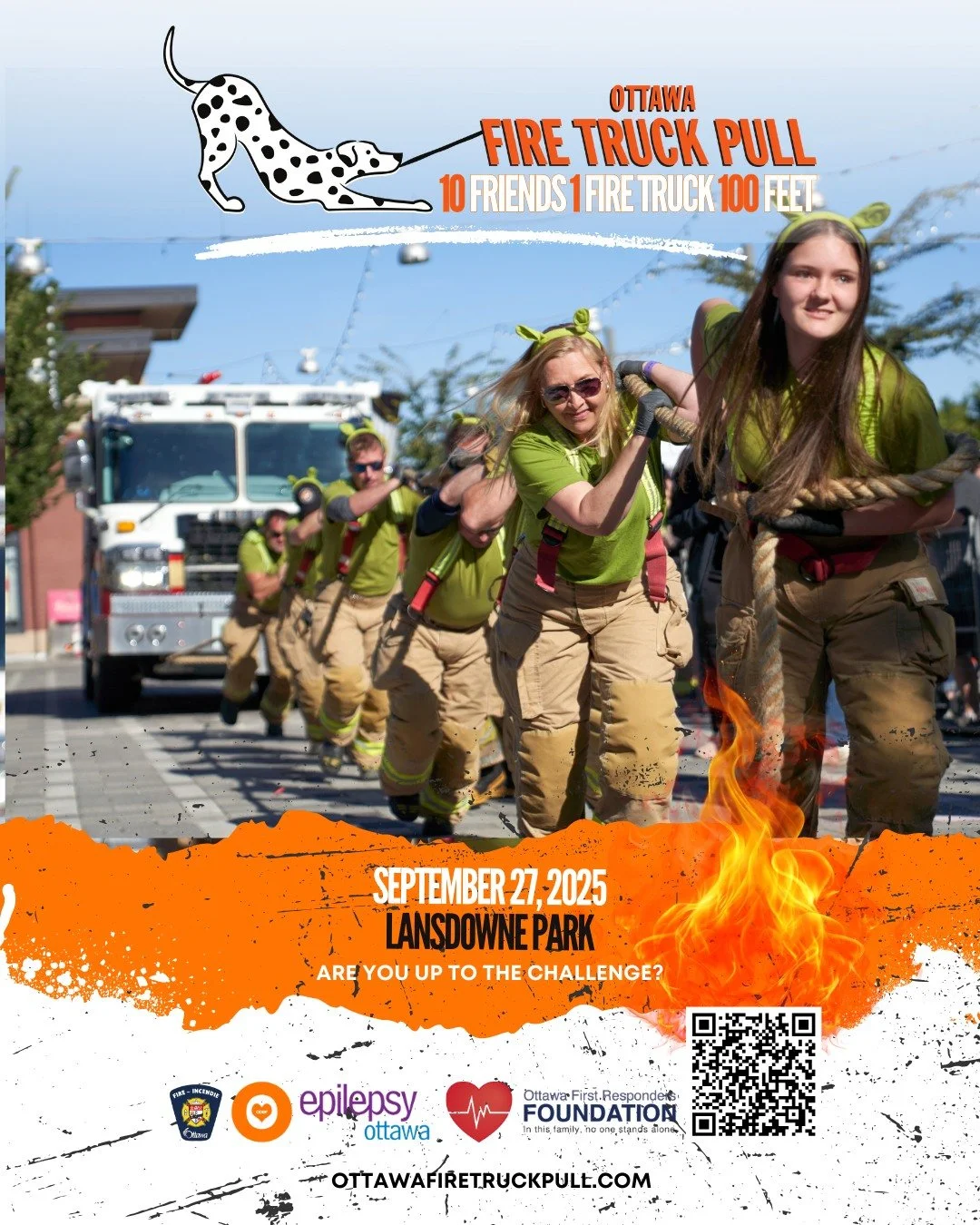 🚒💪 The Ottawa Fire Truck Pull is back! 💪🚒 

Get ready to cheer on teams as they put their strength to the test, pulling a 10-ton fire truck for a great cause. This family-friendly event is not only an amazing show of teamwork and community spirit