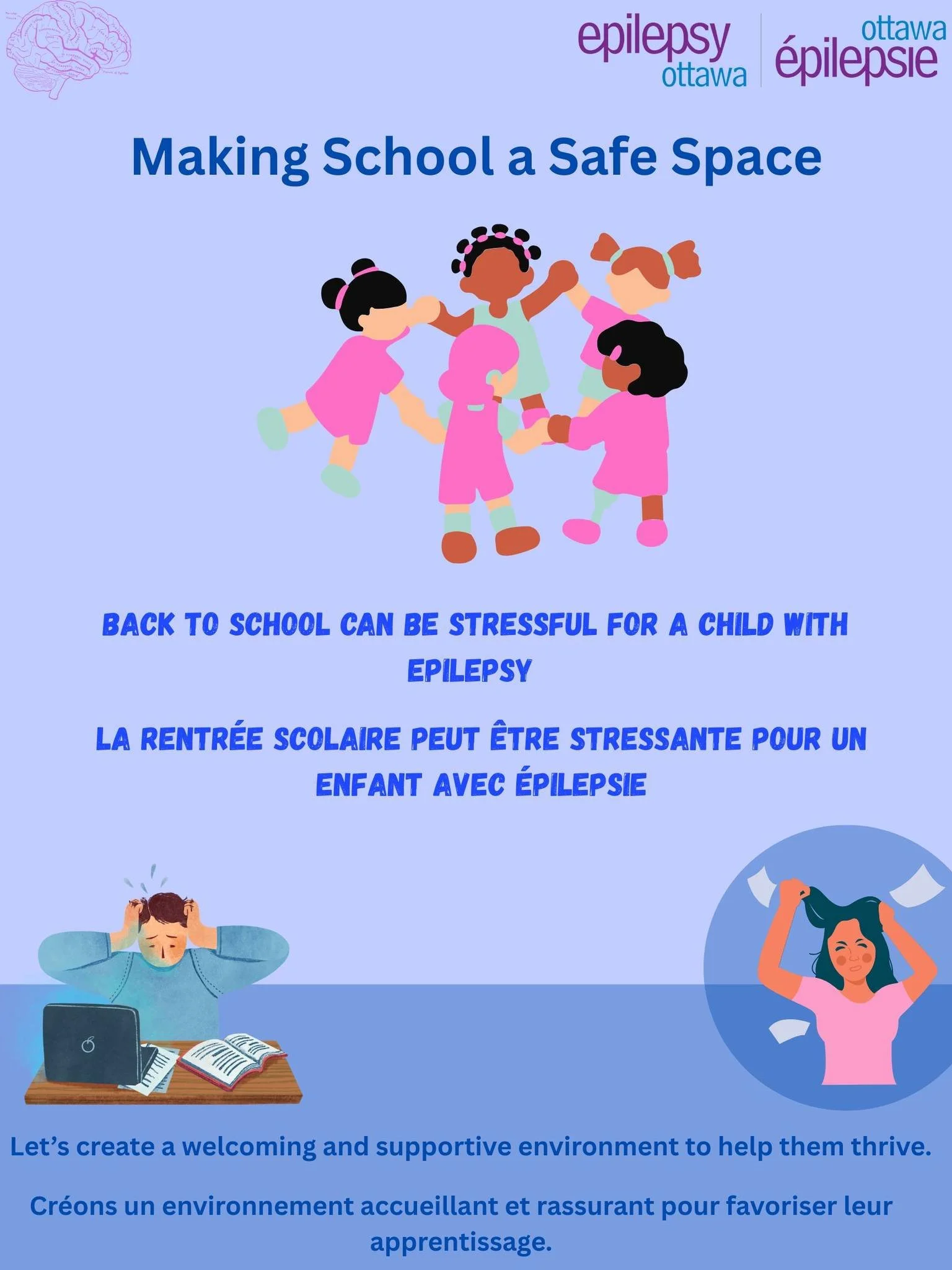 Making school a safe place for students with epilepsy starts with awareness and care.

#EducationPourTous #education #educationforeveryone #patienceatschool #epilepsysupport #EpilepsyOttawa #backtoschool #supportepilepsy #epilepsyottawa
