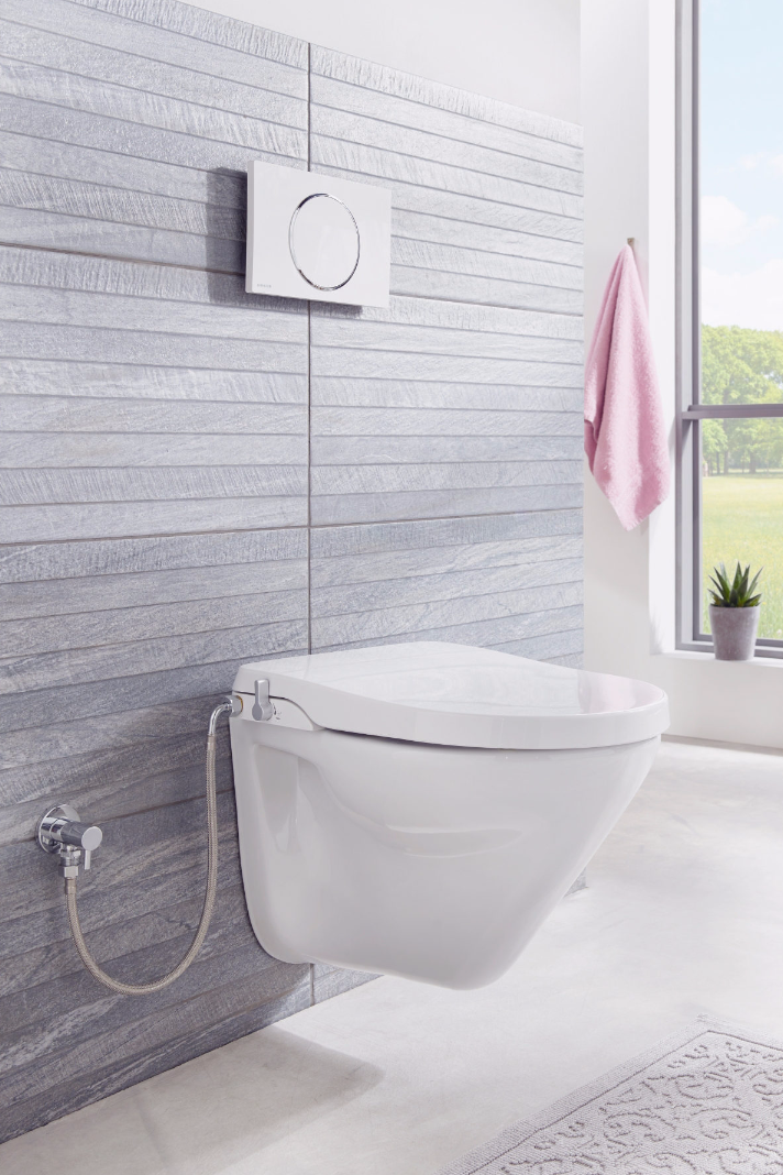 Maro D'Italia FP104 - Non-electric bidet toilet seat - The original high pressure model with brass inlet valve and fittings - 2025 Version