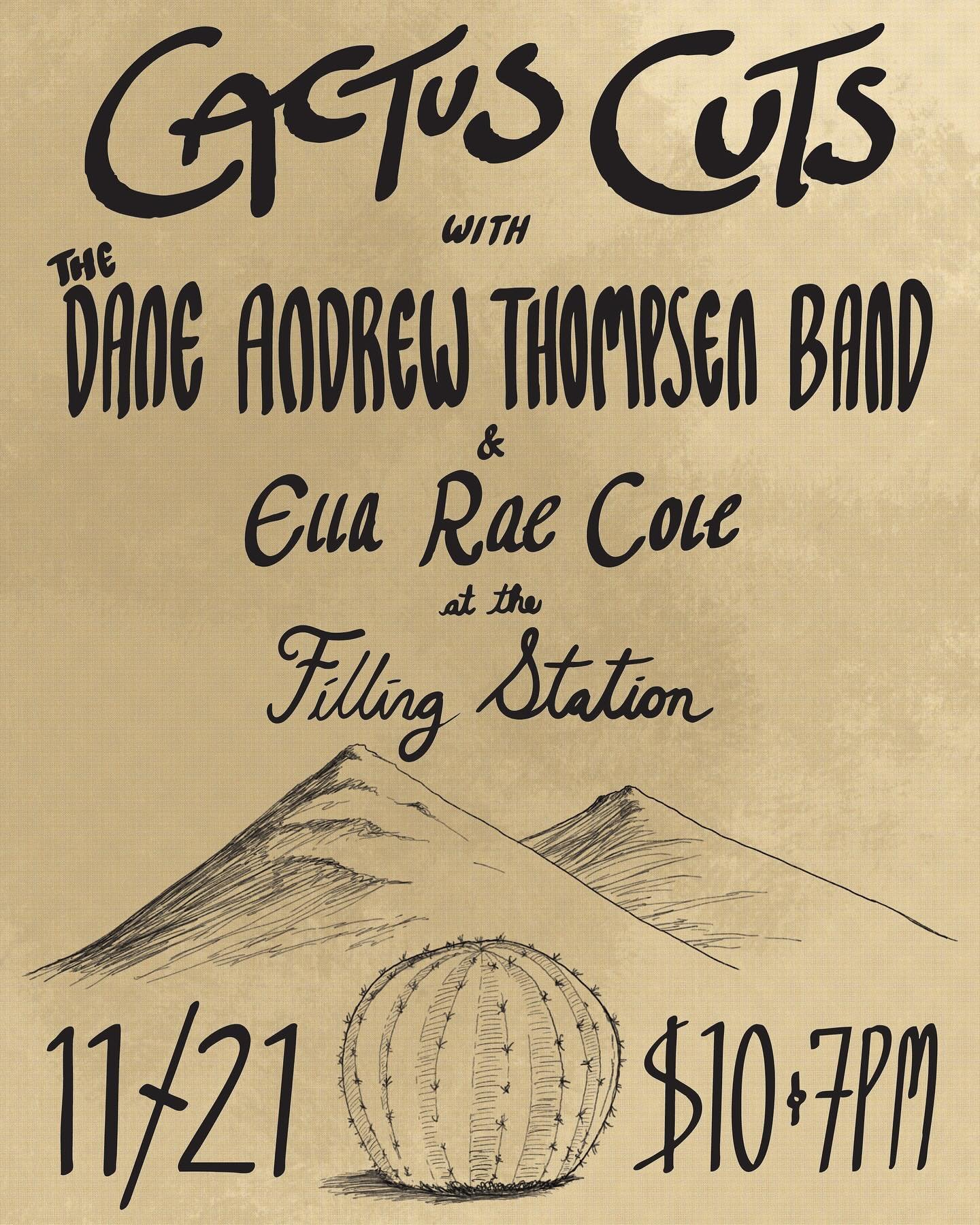 THIS JUST IN
Nov. 21st @fillingstationmontana 
@dane_andrew_thompsen band will be there 
and so will @ellaraec 
TICKETS $10
SEE YOU TURKEYS THERE