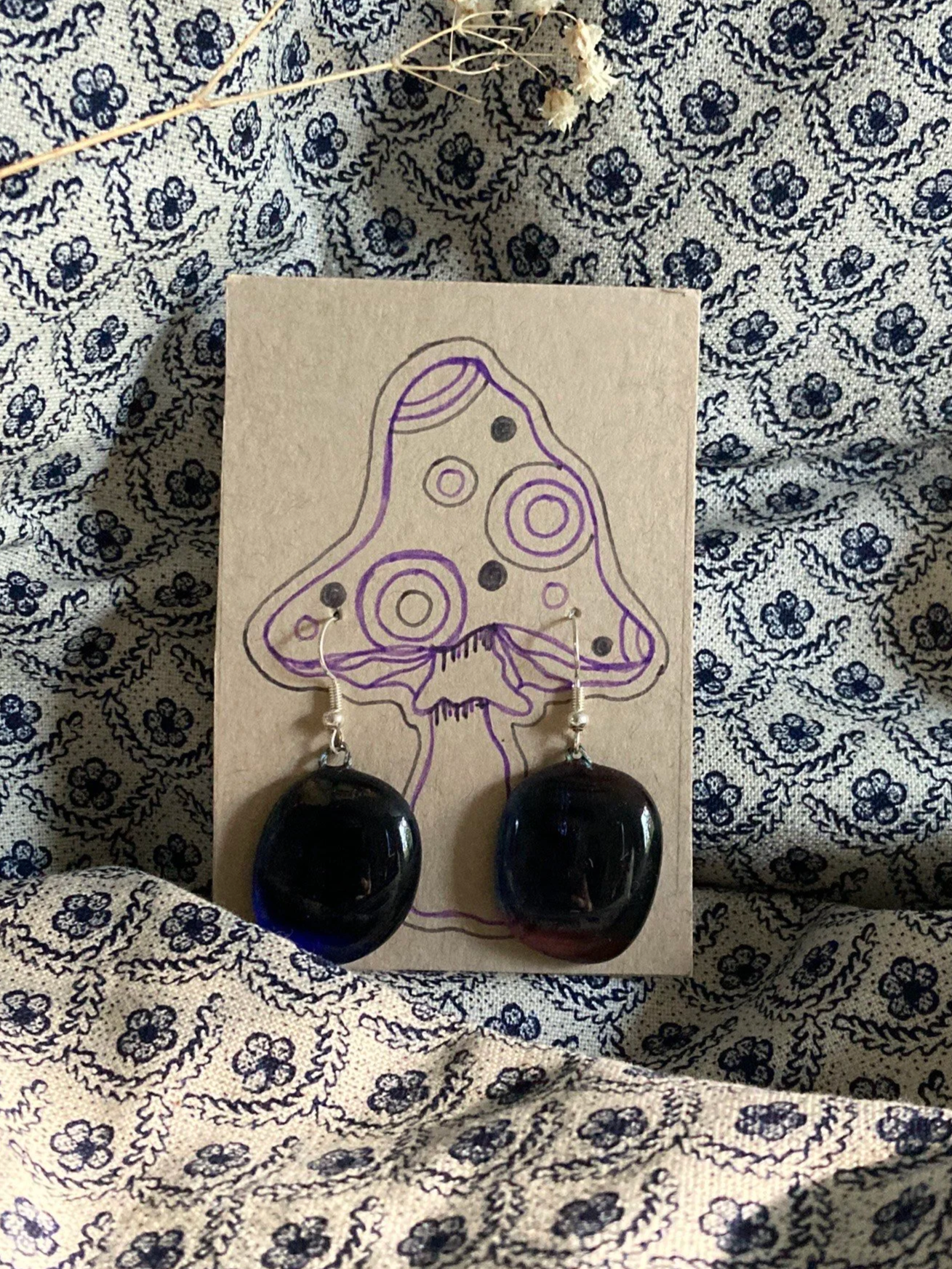 Purple Night Glass Earrings