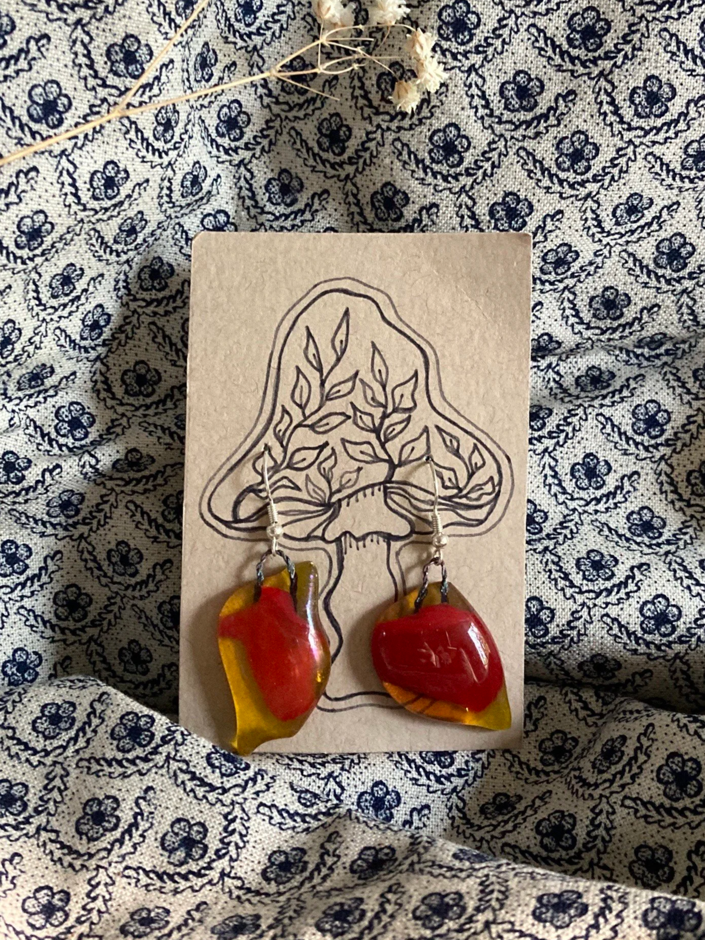 Tigers Eye Glass Earrings