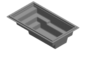 Rectangular plastic storage tray with compartments