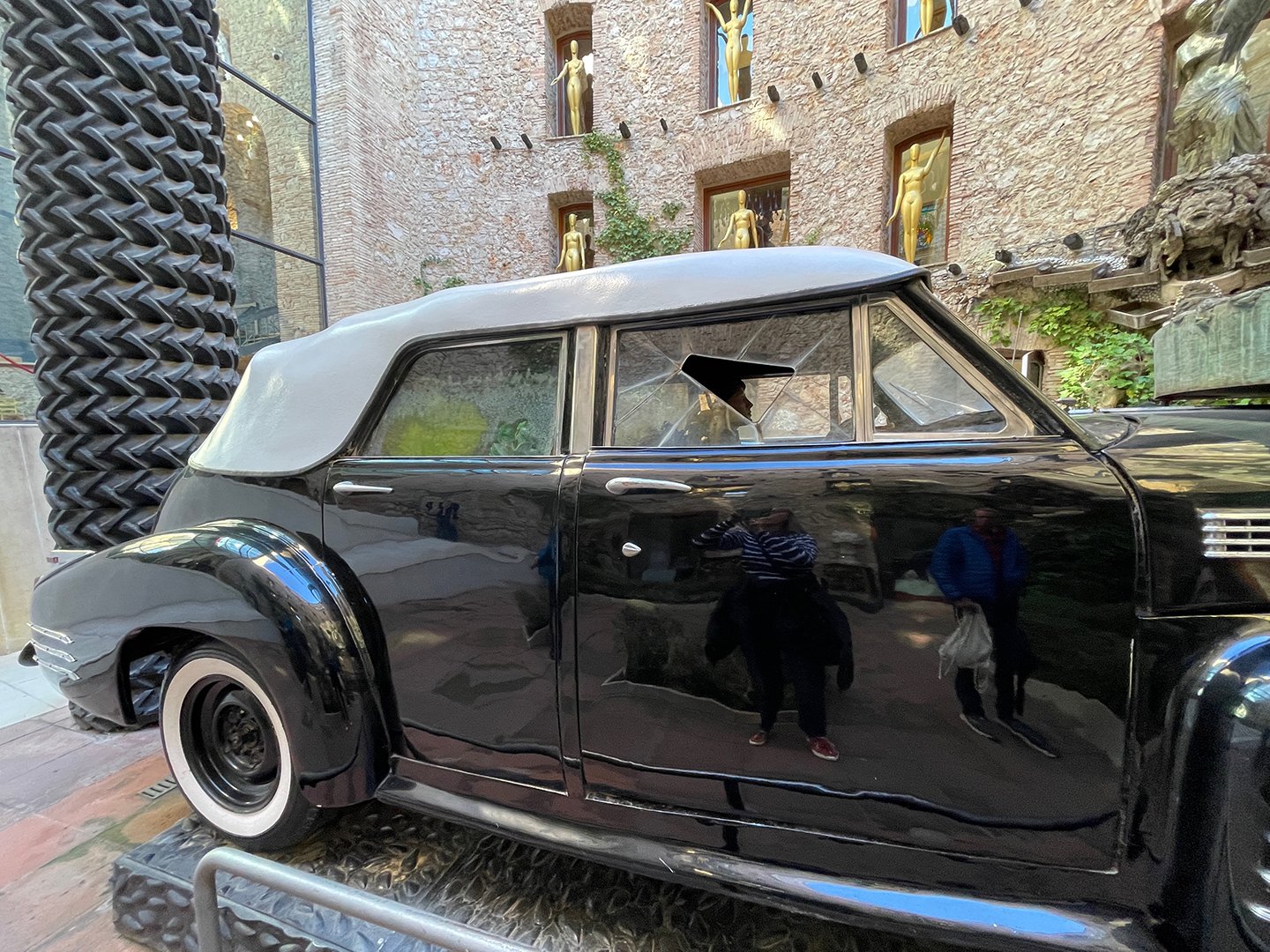 Car with mannequin
