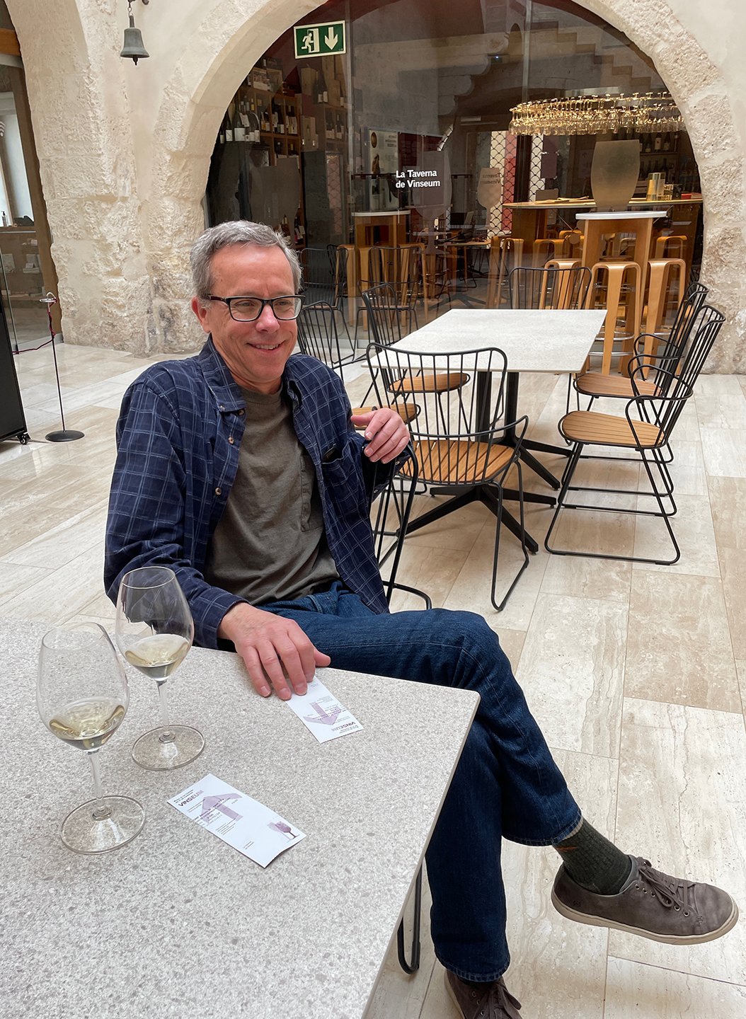 Enjoying the taste of wine after our visit