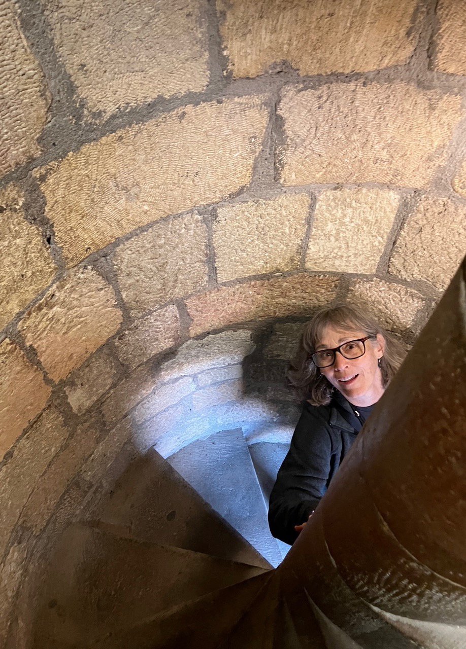 Up the spiral staircase