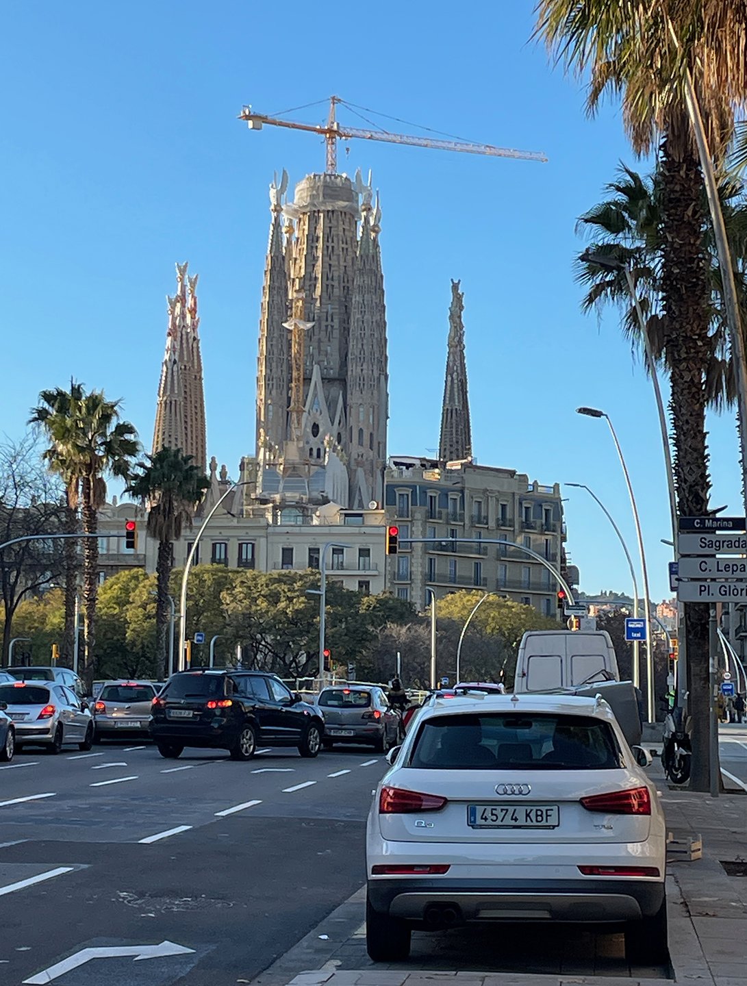 Sagrada Familia from Carrer de Marina