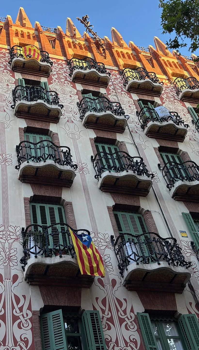   In Gràcia! Late afternoon light glowing on a lovely building.  