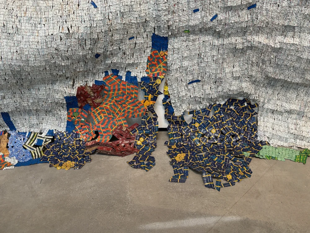 Detail of the fabulous wall piece by El Anatsui. We first saw this in January 2024. Glad it’s still here!
