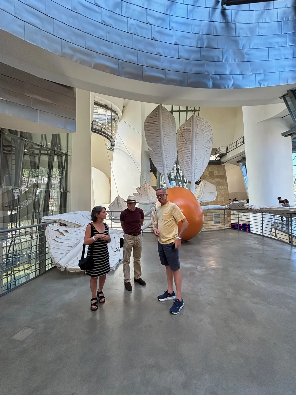 Oversized sculpture called “Soft Shuttlecock” by Claes Oldenburg. From here you can get the idea of a shuttlecock. 