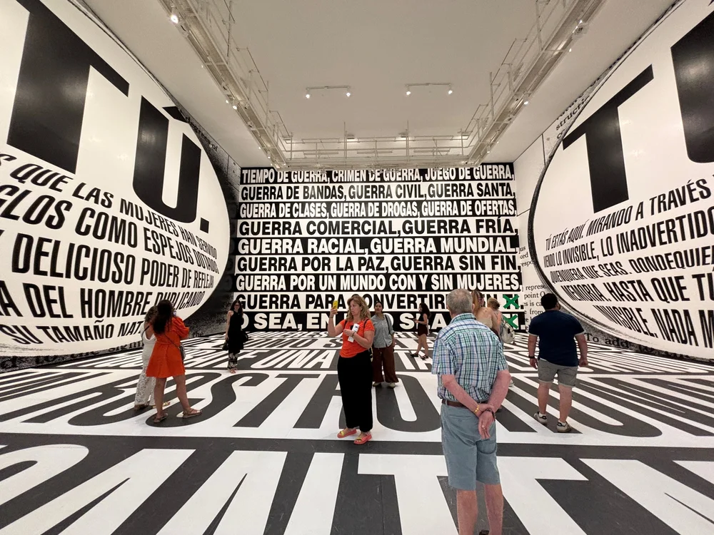 Overwhelming installation by Barbara Kruger. 