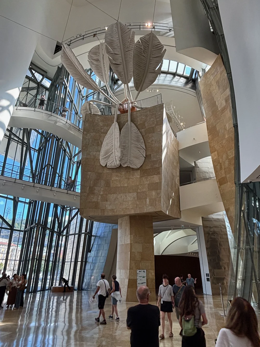 Soaring interior rotunda. Each time we visit there’s a new surprise installation suspended from above.