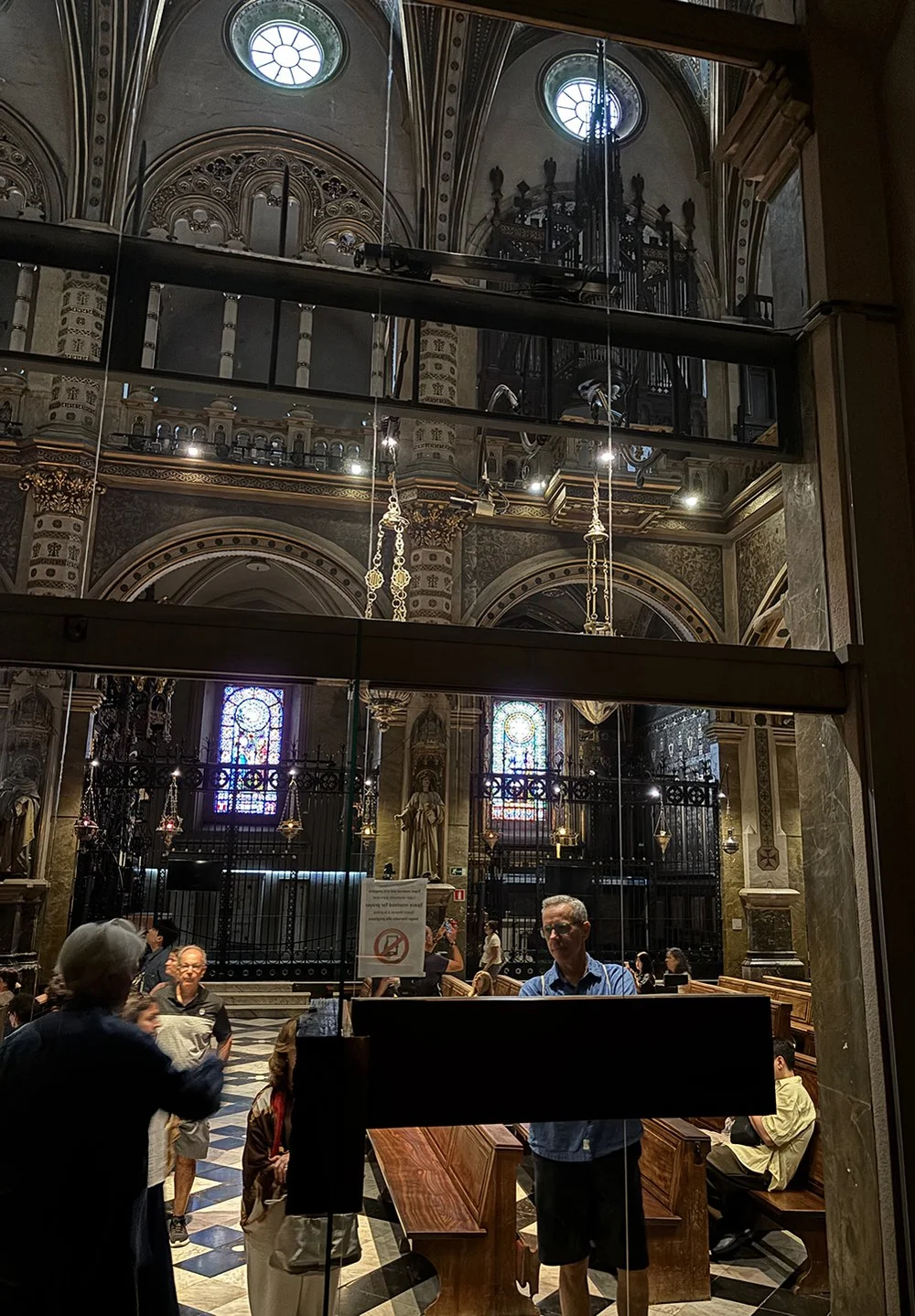 The view from a side chapel.