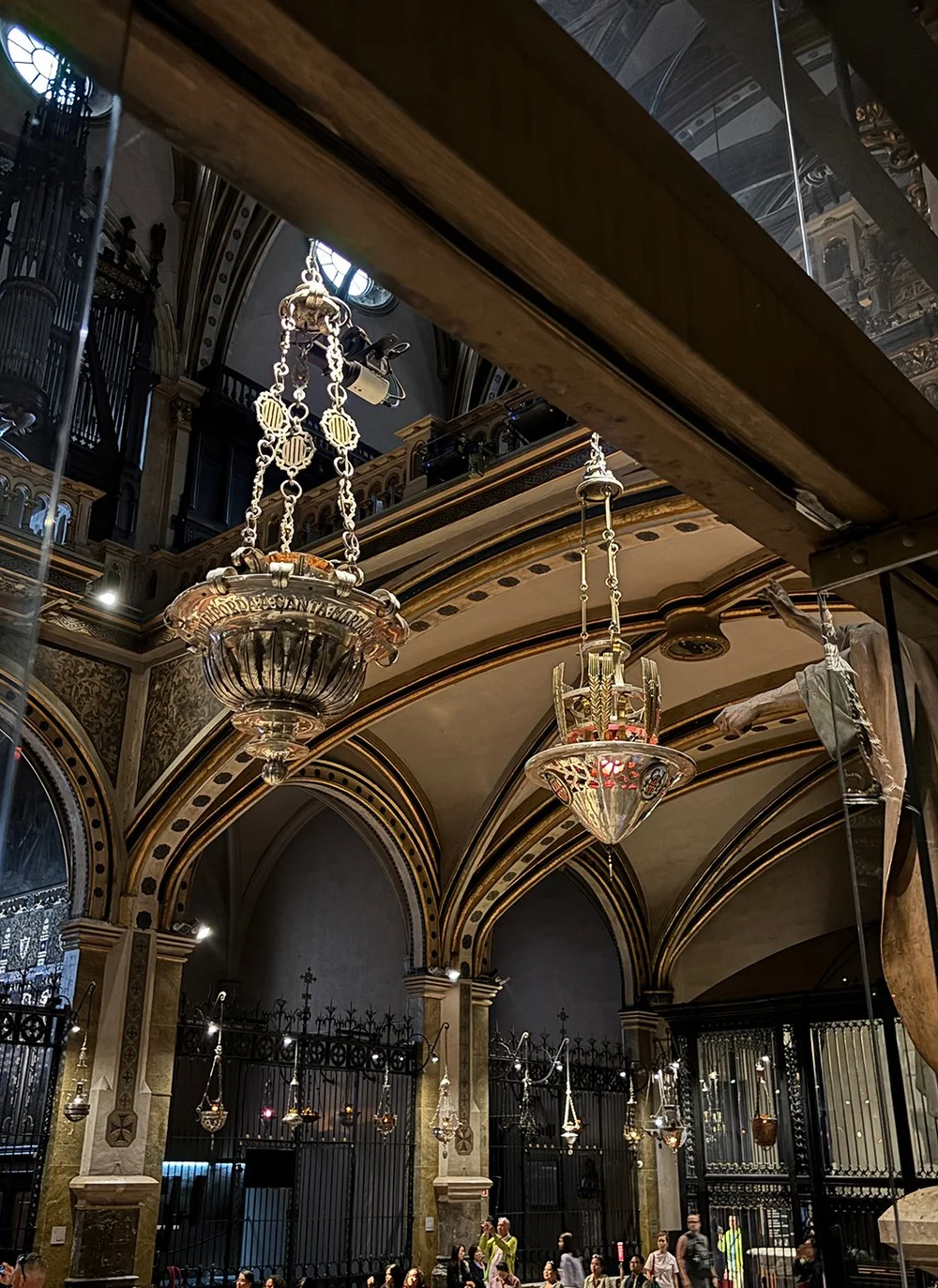 Some of the many chandeliers.