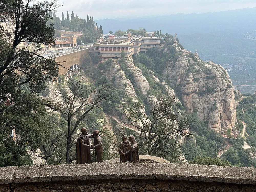 Across the way, the boarding school is visible. We heard the boys at recess.