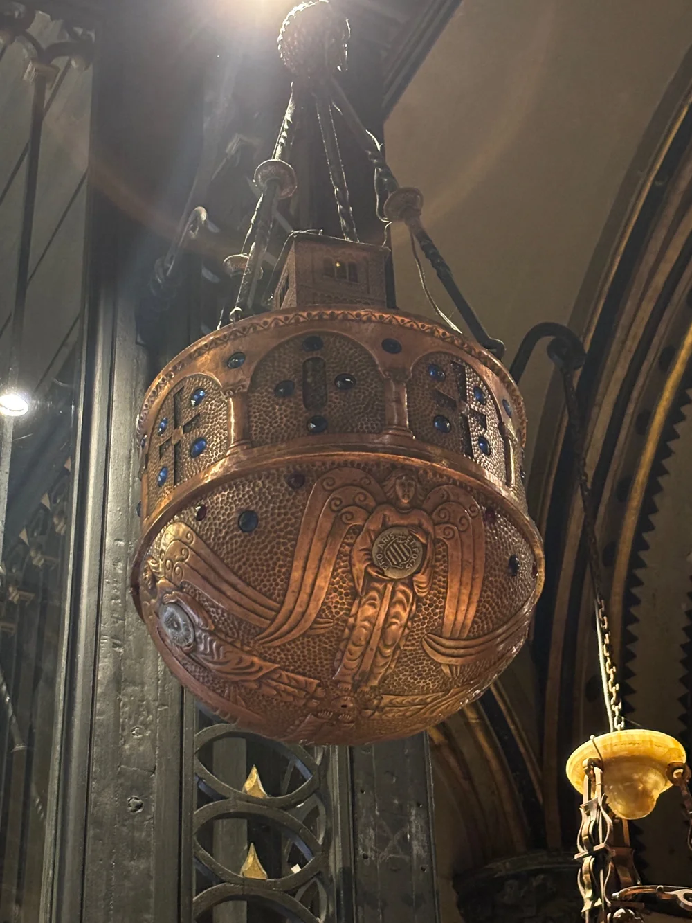 Each chandelier was donated by a city or a country.