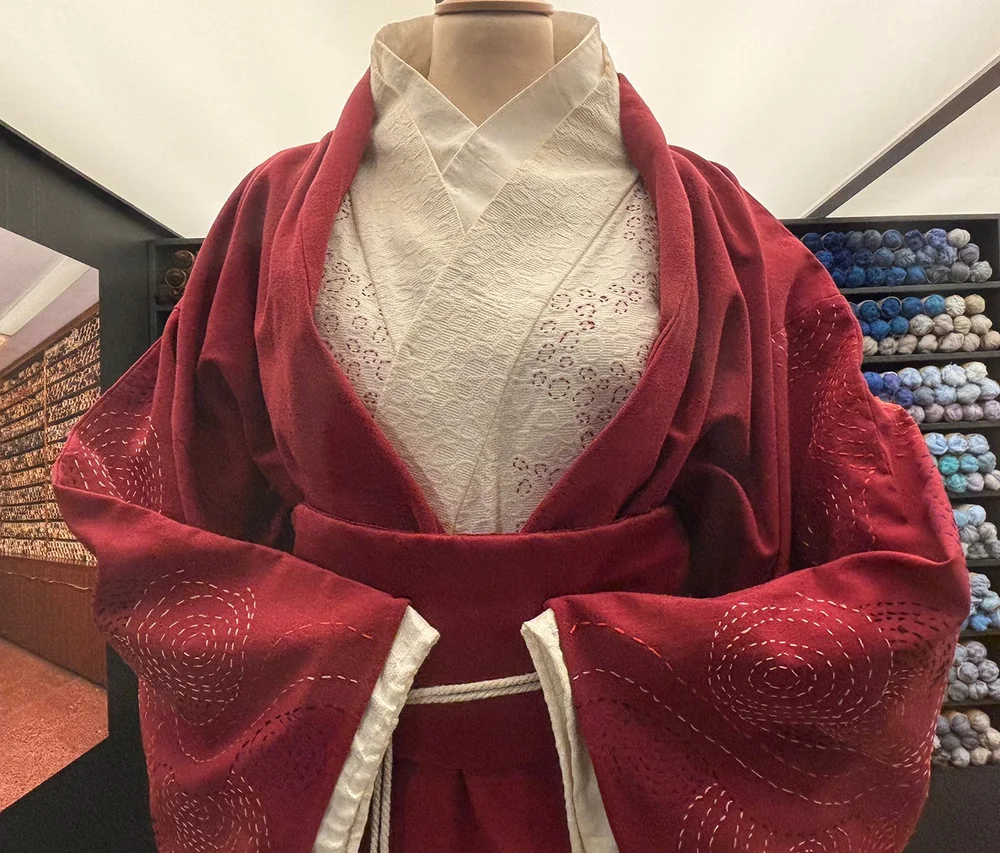 Beautiful example of Japanese hand shashiko stitching.