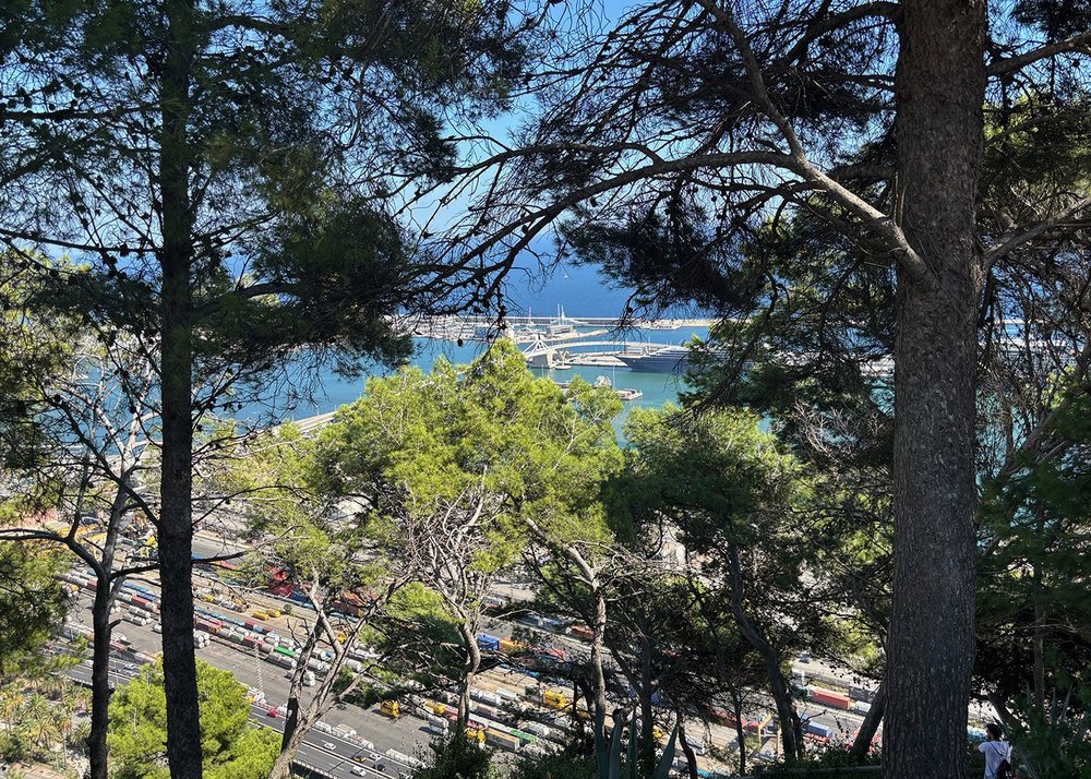 The cruise ship port and shipping port.