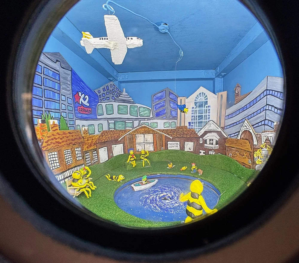 Set in cartoon versions of their town in England